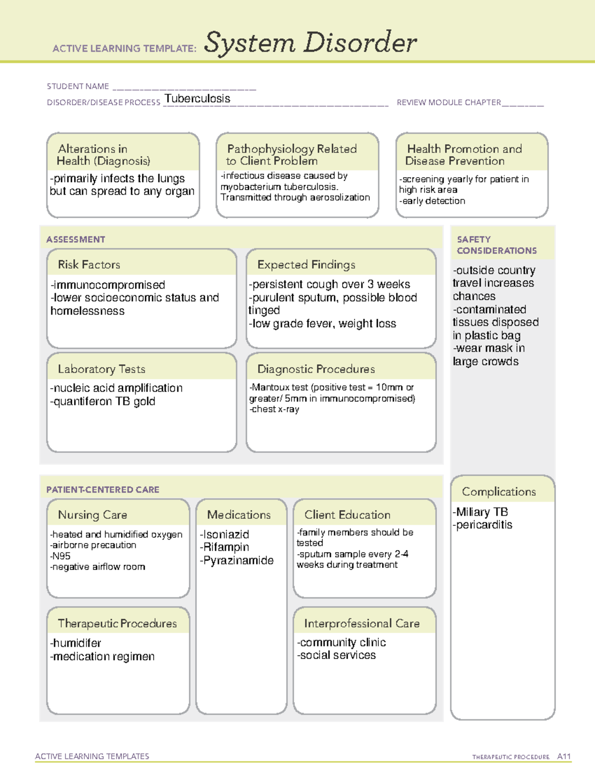 Active Learning Template system disorder tuberculosis - ACTIVE LEARNING ...