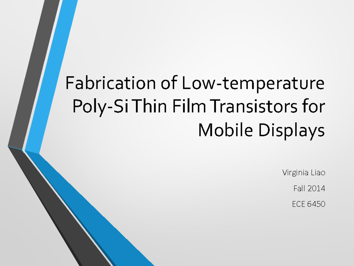 Fabrication of Low temperature Poly Si Thin Film Transistors ...