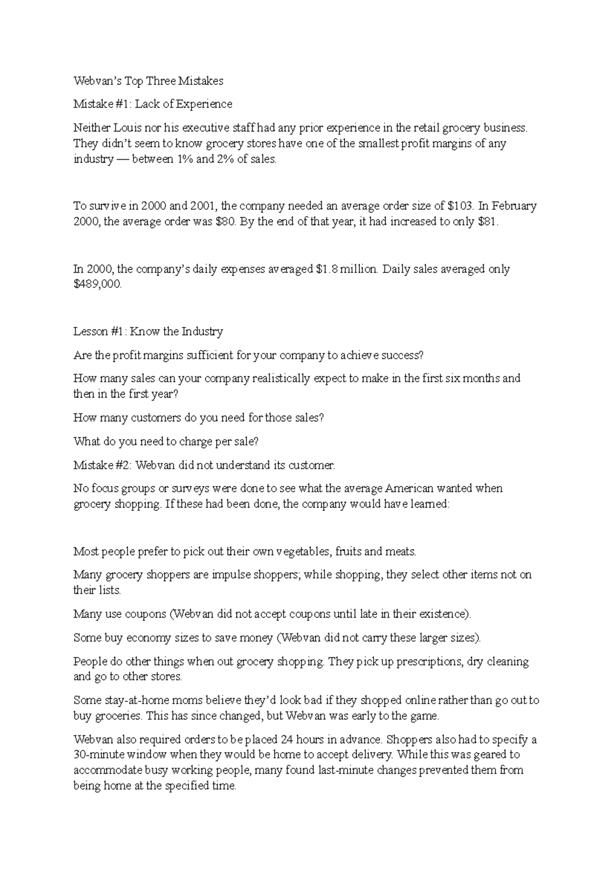 Case Study - Home Grocer.com - Anatomy of a Failure (Early Internet ...