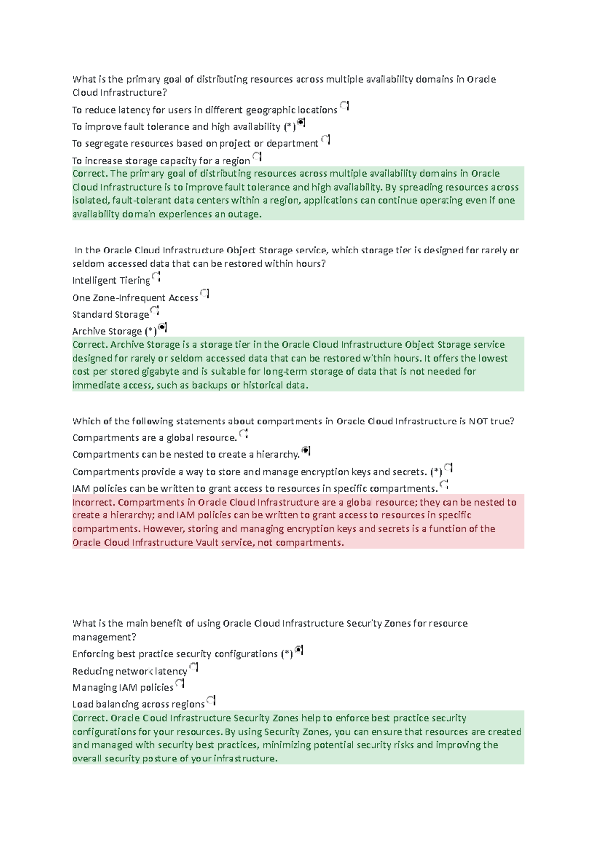OCI Practice exam 1 - What is the primary goal of distributing ...
