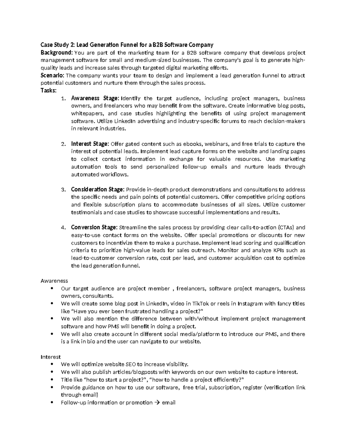 BSMA-Lead Generation Funnel for a B2B Software Company - Case Study 2 ...