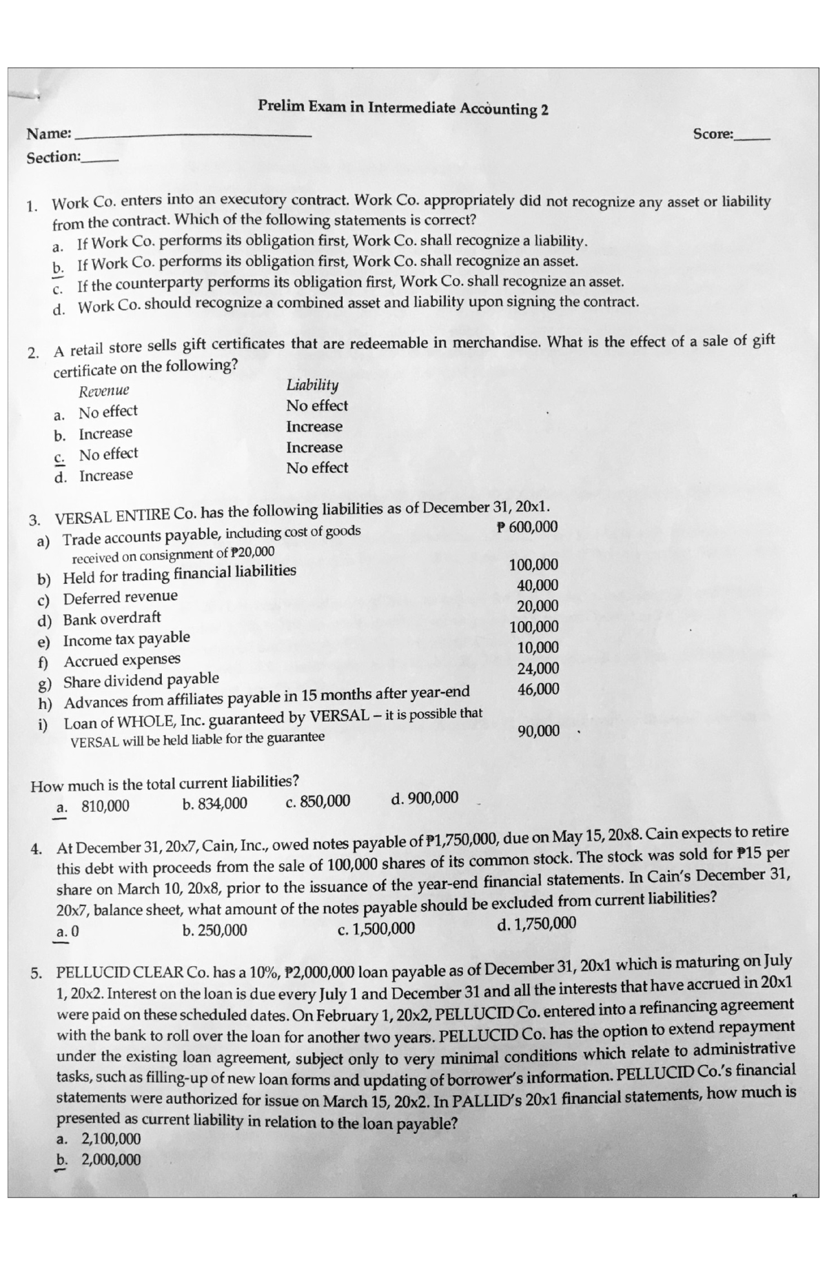 Intermediate Accounting 2 Test Banks - Which Of The Following Is Not ...