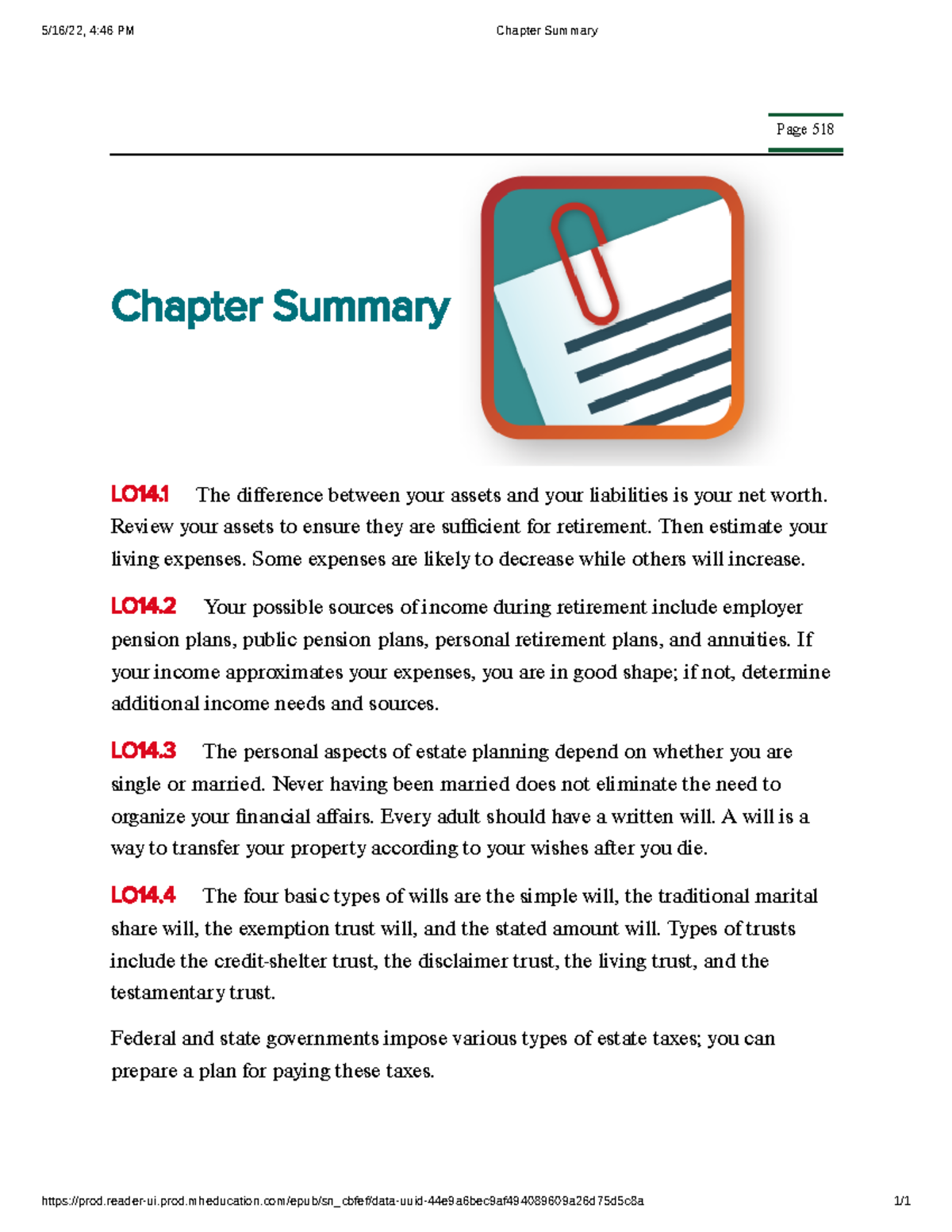 Chapter 14 Summary - 5/16/22, 4:46 PM Chapter Summary - Studocu