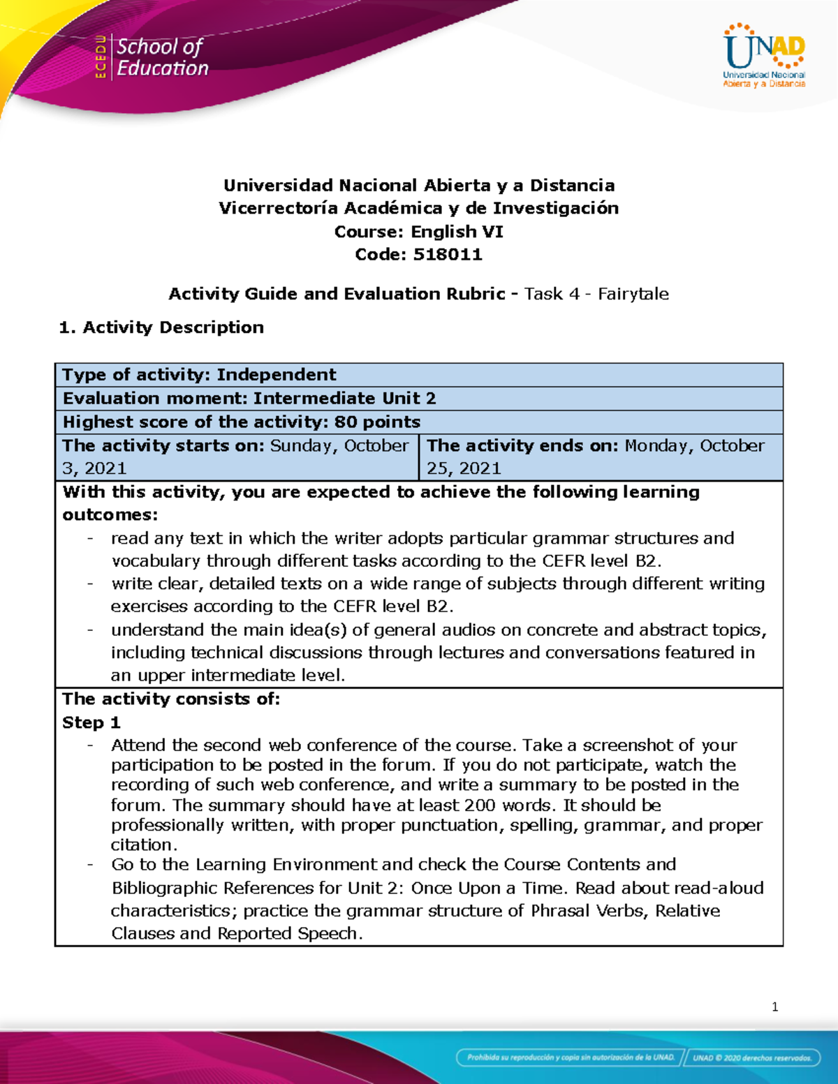 Activity Guide and Evaluation Rubric - Unit 2 - Task 4 - Read Aloud ...