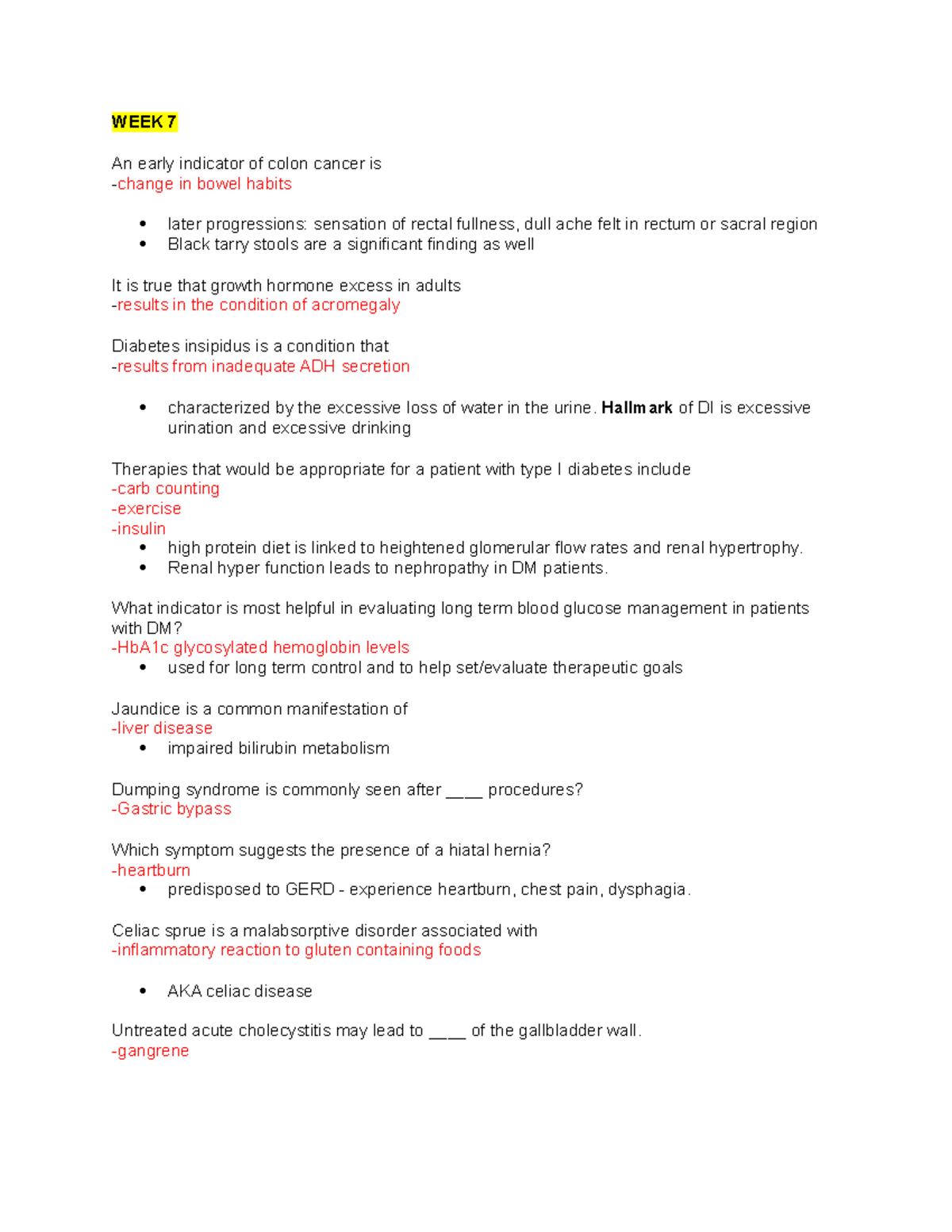 WEEK 7 CYU - Practice questions for weekly reading - WEEK 7 An early ...