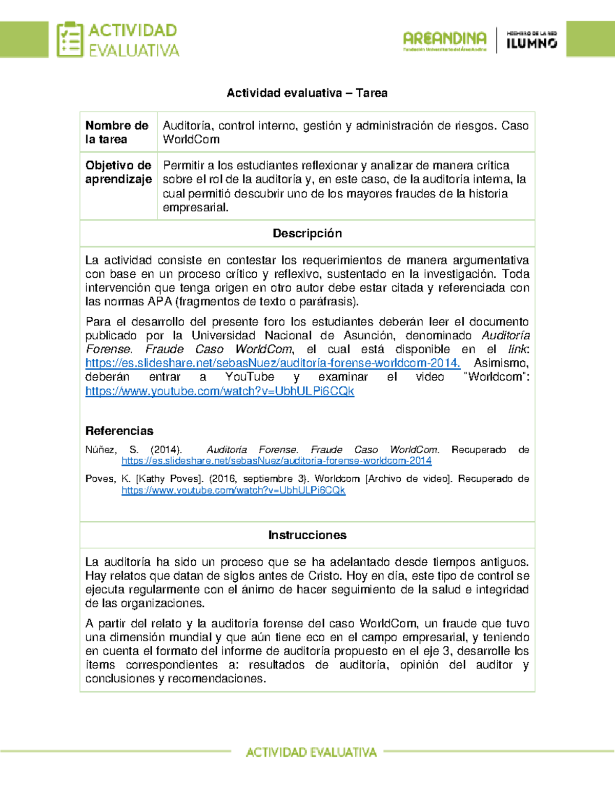 Actividad evaluativa - Eje 3 - Actividad evaluativa – Tarea Nombre de ...
