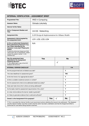 unit 2 networking assignment 2