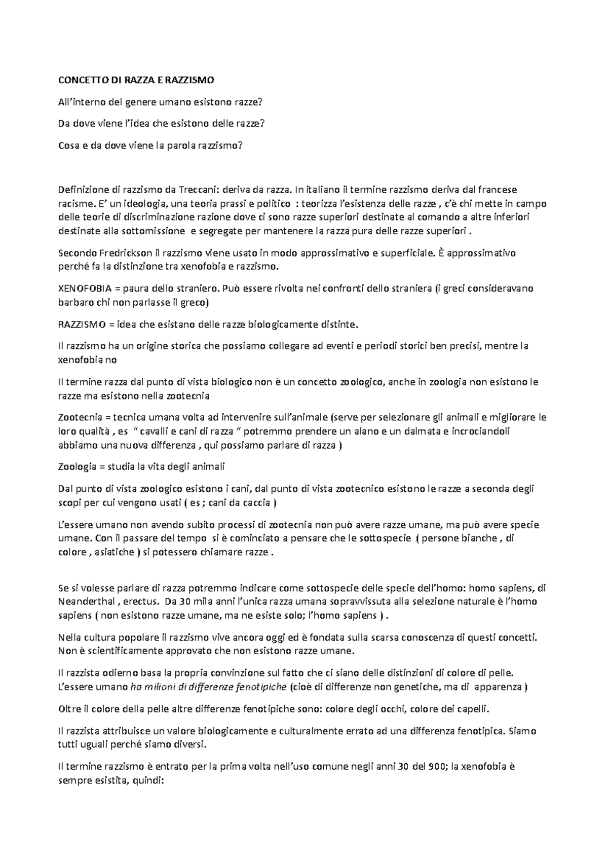 Concetto DI Razza E Razzismo - CONCETTO DI RAZZA E RAZZISMO All’interno ...