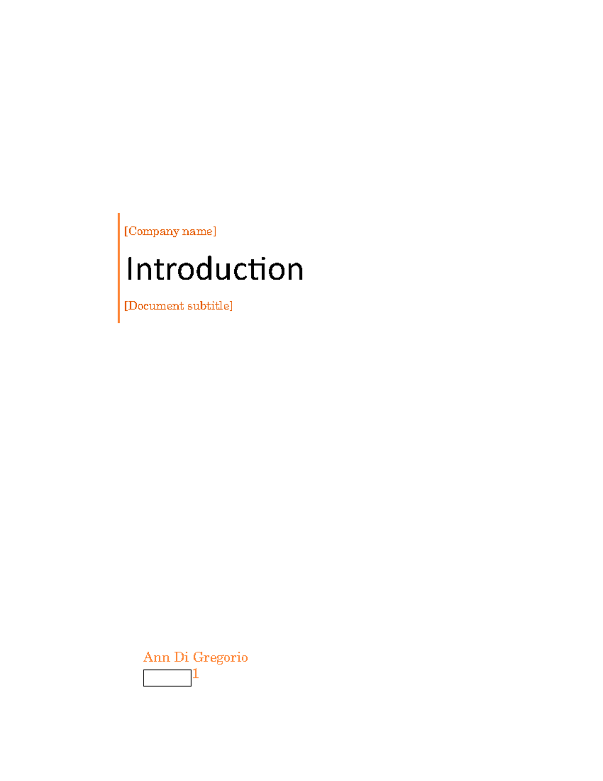 Topic 1 - Lecture notes 1 - [Company name] Introduction [Document ...
