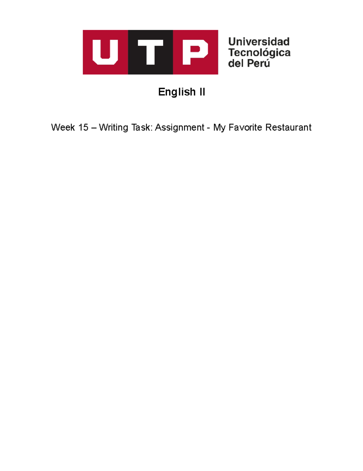 Manda - NOTAS - Ingles III - English II Week 15 - Writing Task ...