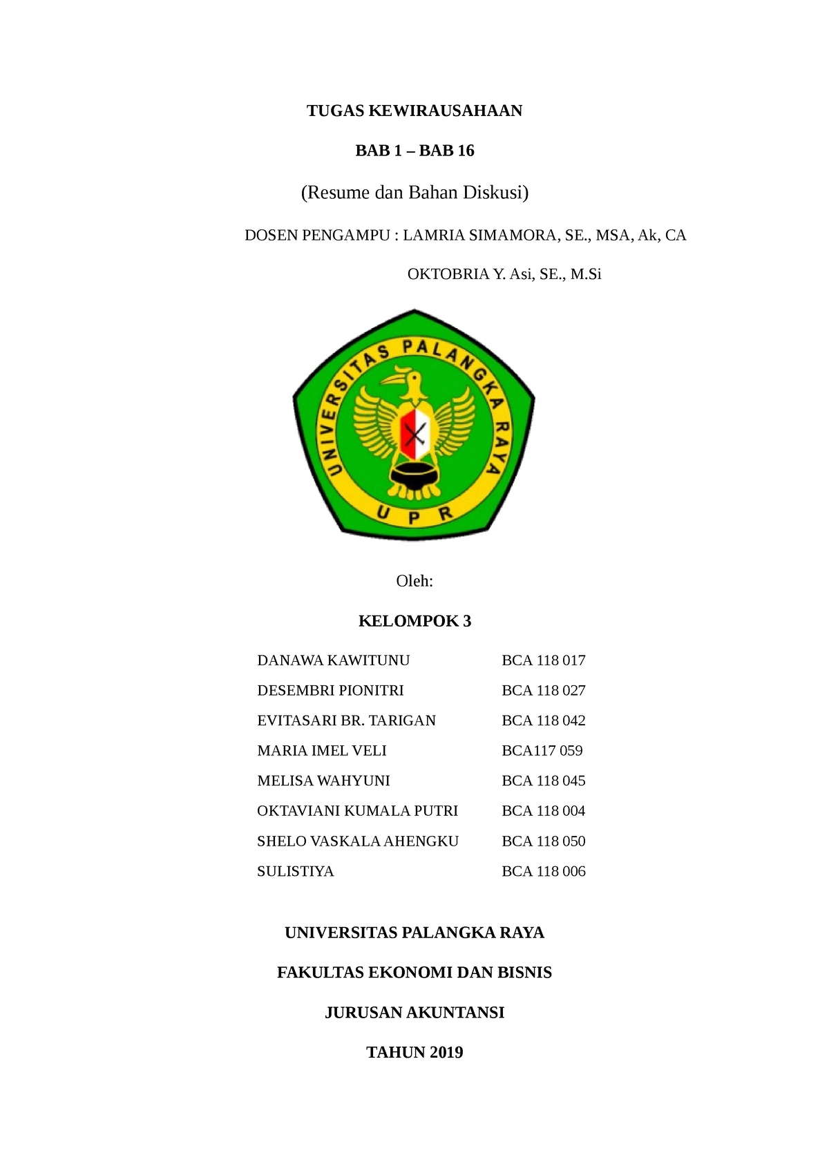 Kewirausahaan BAB 1 BAB 16 - TUGAS KEWIRAUSAHAAN BAB 1 – BAB 16 (Resume ...