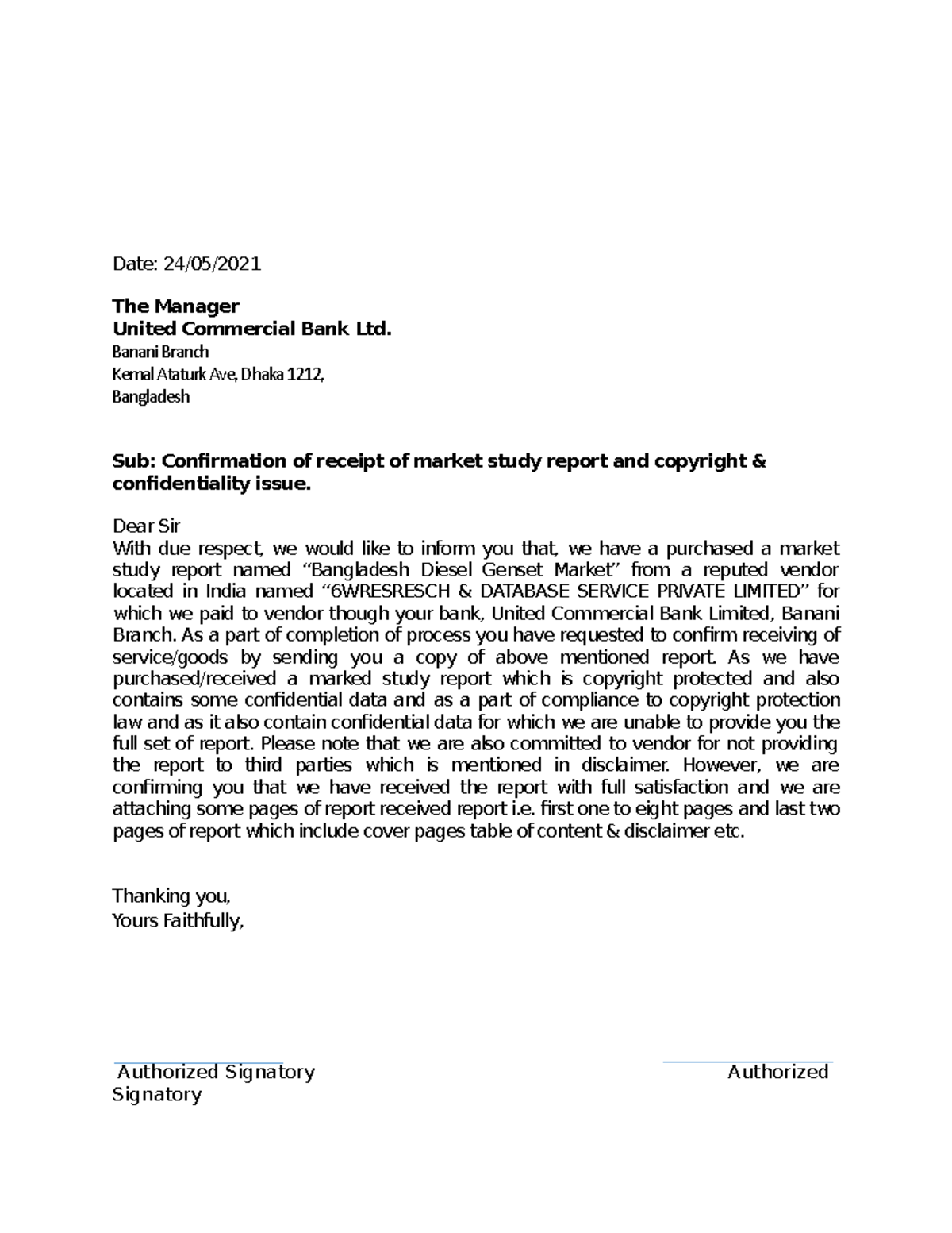 6Wresearch Bank Application Date The Manager United Commercial Bank