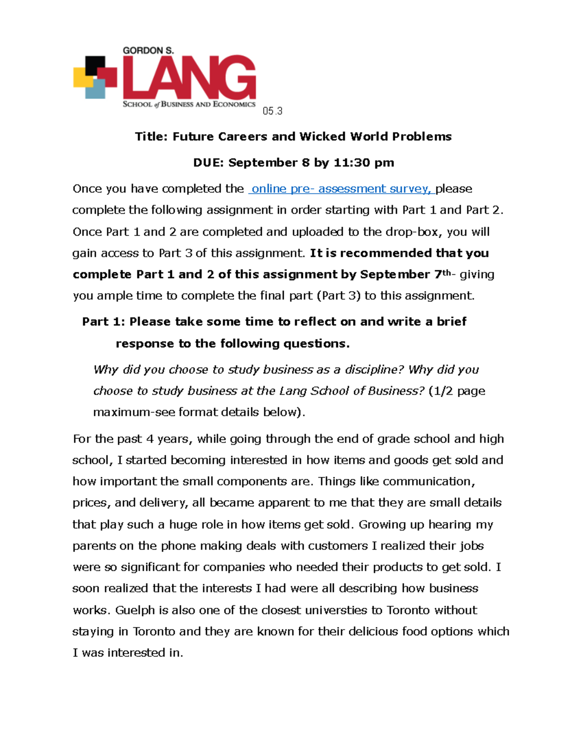 Future Careers and WWP Assignment - Title: Future Careers and Wicked ...