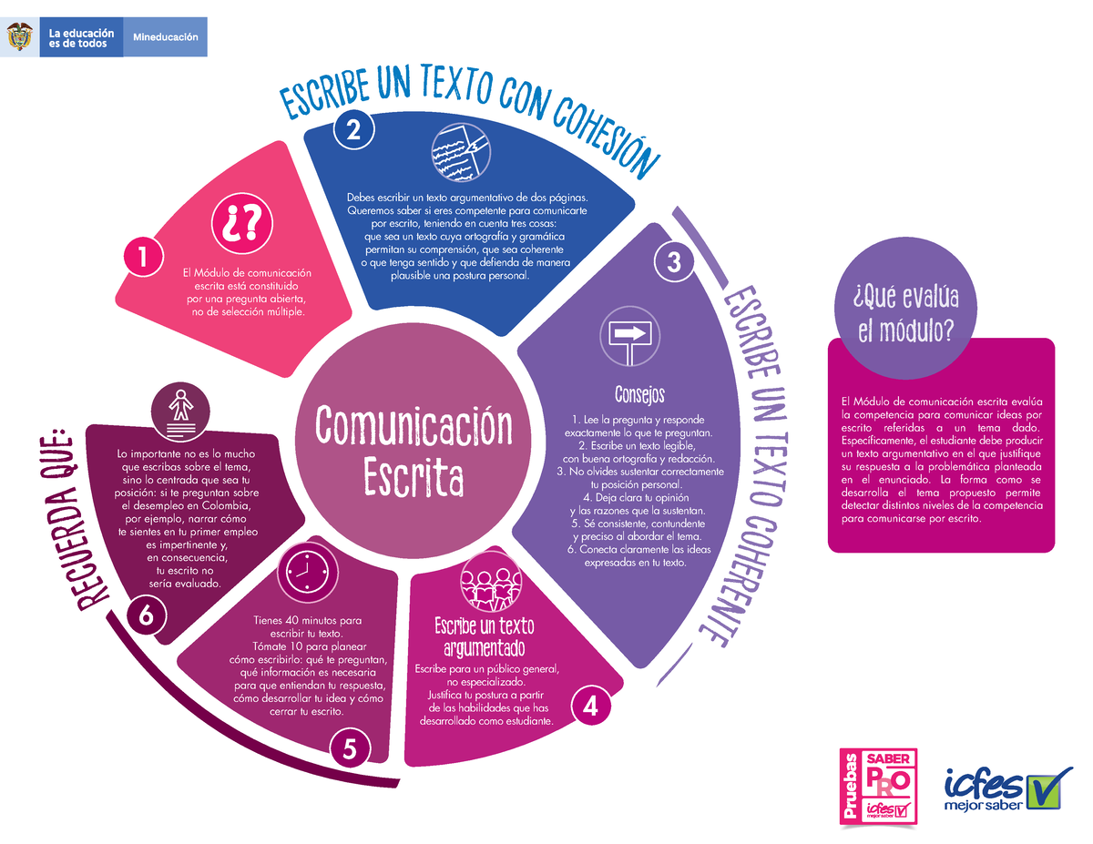 Infografia Comunicacion Escrita Saber Pro El Módulo de comunicación escrita evalúa la