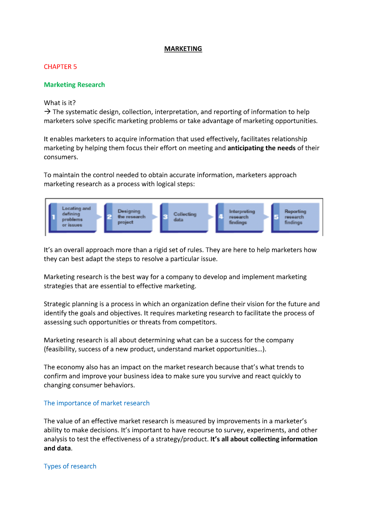 Marketing Chapt 5 Marketing Chapter 5 Marketing Research What Is It à The Systematic Design 4797