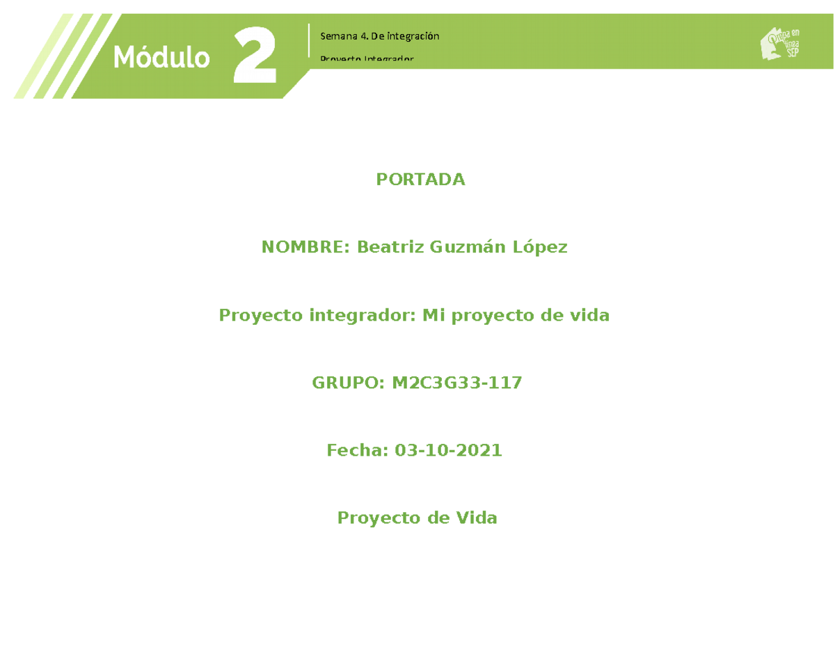 modulo 2 semana 4 actividad proyecto integrador - PORTADA NOMBRE
