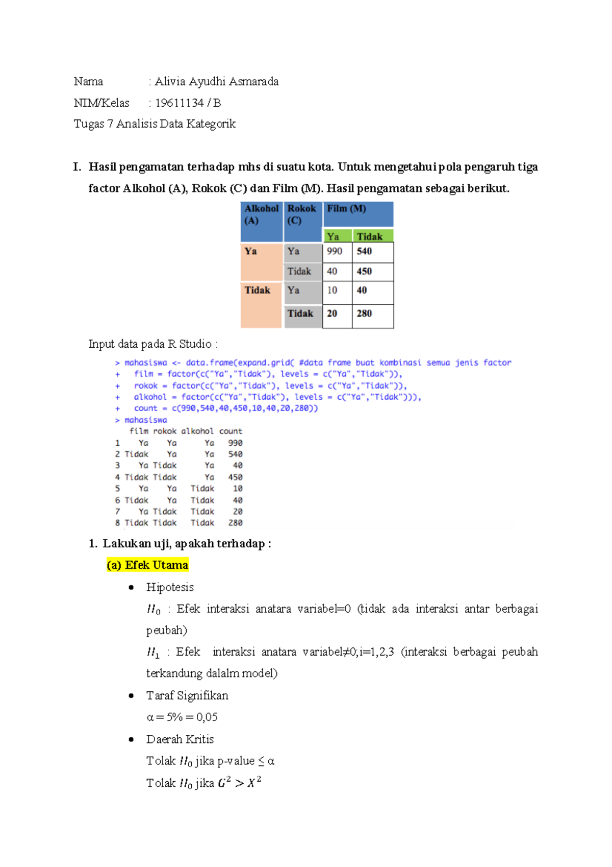 19611134 Tugas 7 - Nama : Alivia Ayudhi Asmarada NIM/Kelas : 19611134 ...