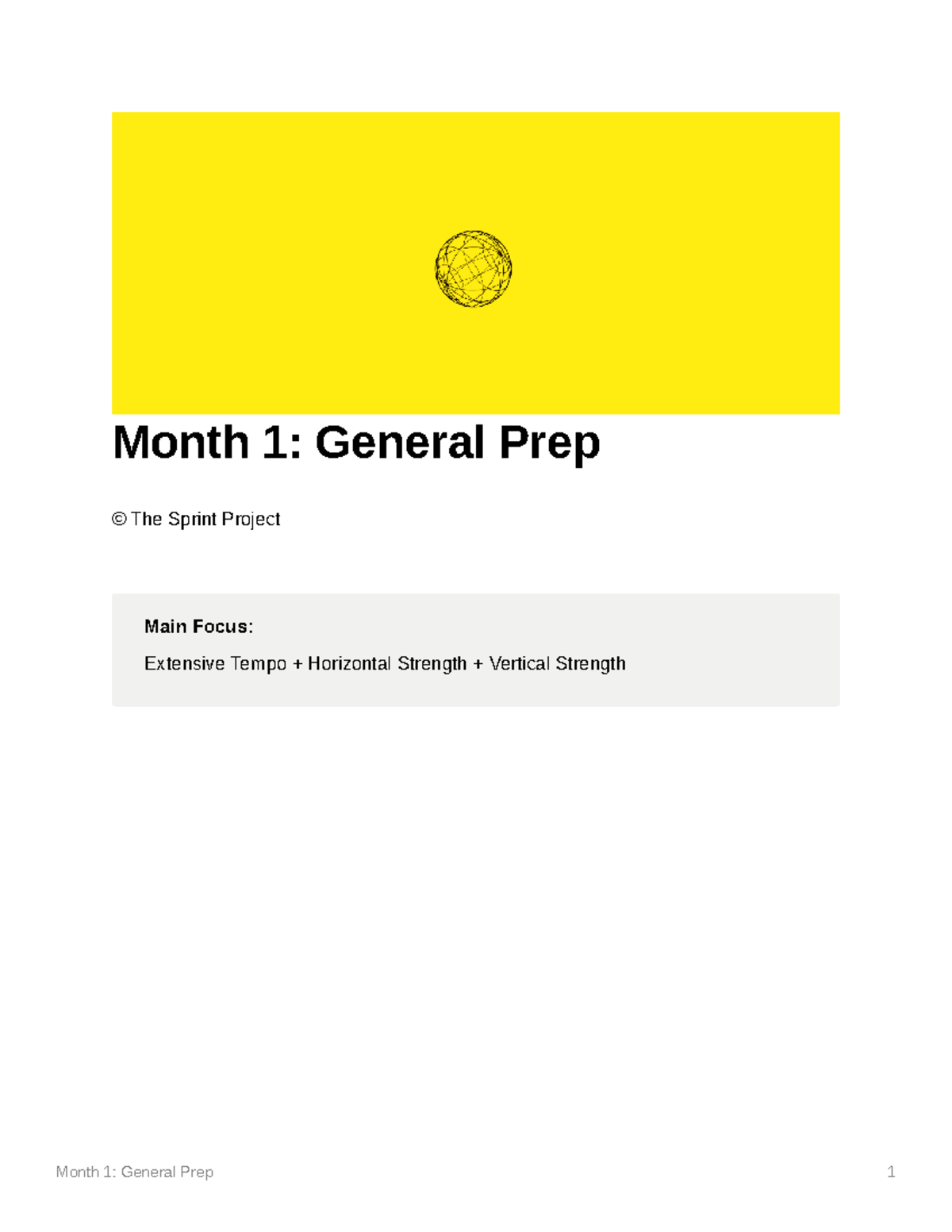 Sprint Program Month 1 - These are the guidelines to getting faster in ...