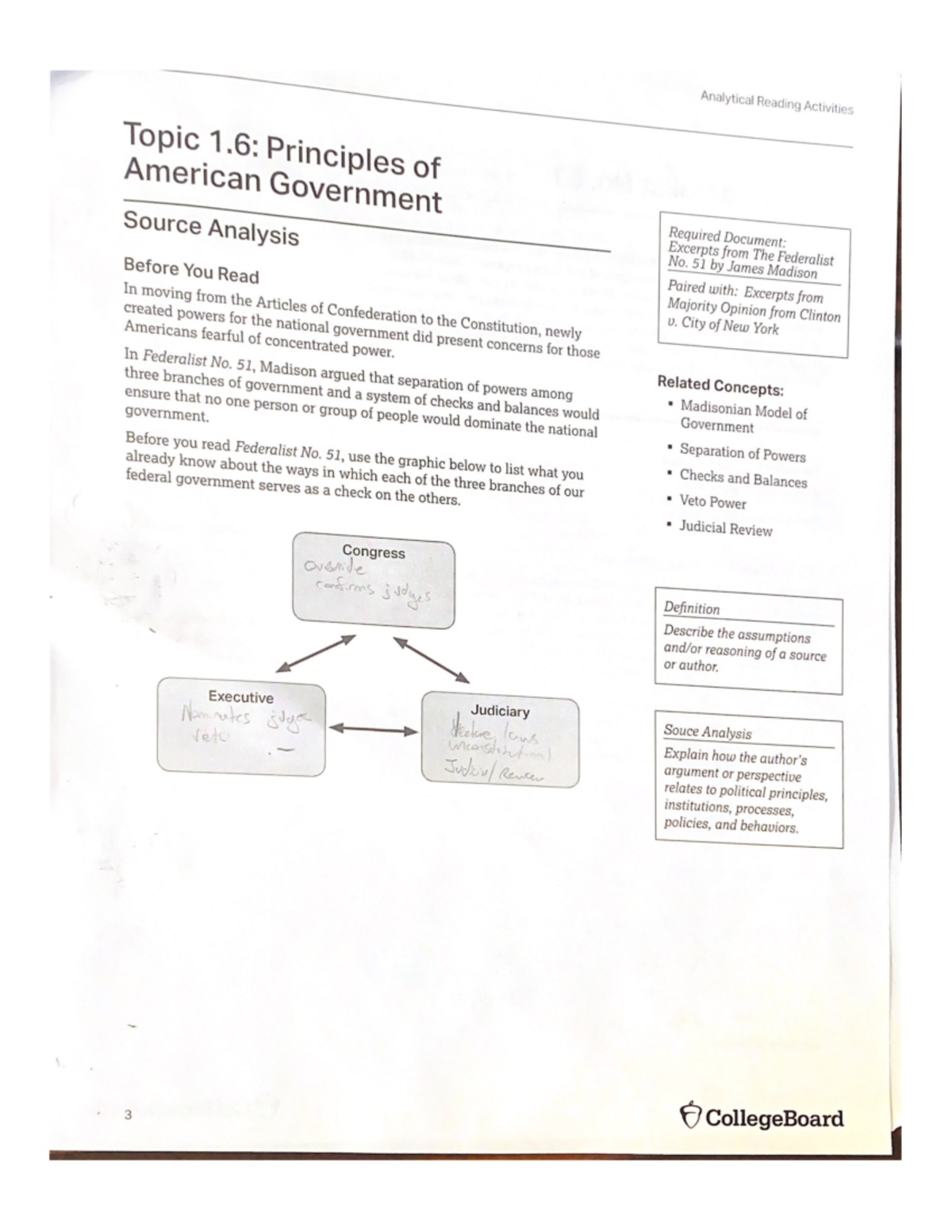 Federalist 51 Analytical Reading Studocu