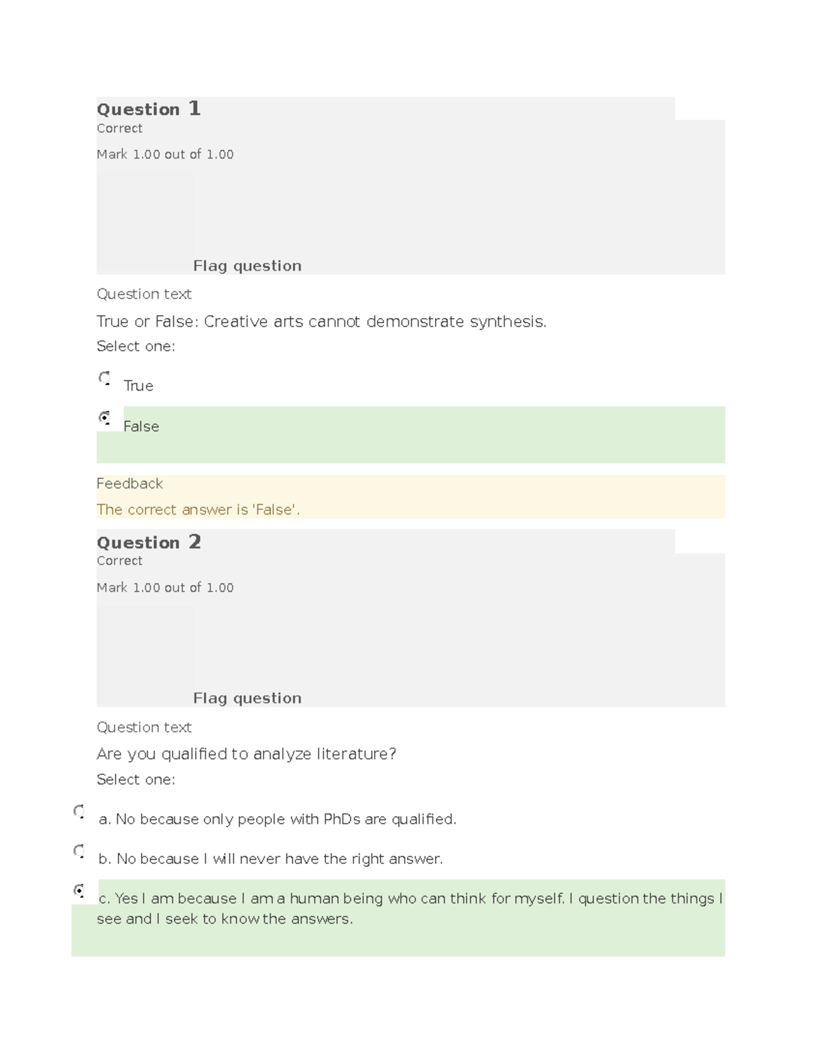 ENGL 1405 Final EXAM Review - Question Correct 1 Mark 1 Out Of 1. Flag ...