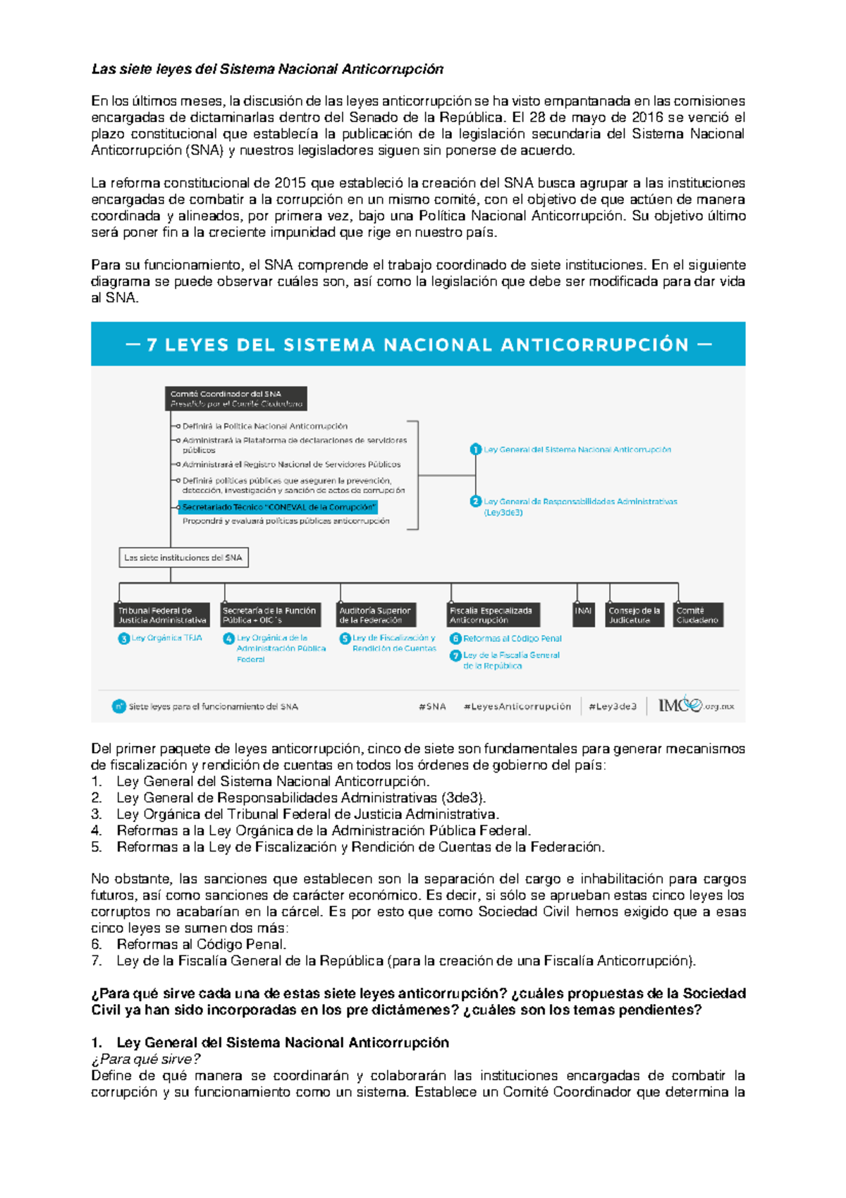 U3 Siete leyes del sistema nacional anticorrupcion - Las siete leyes ...