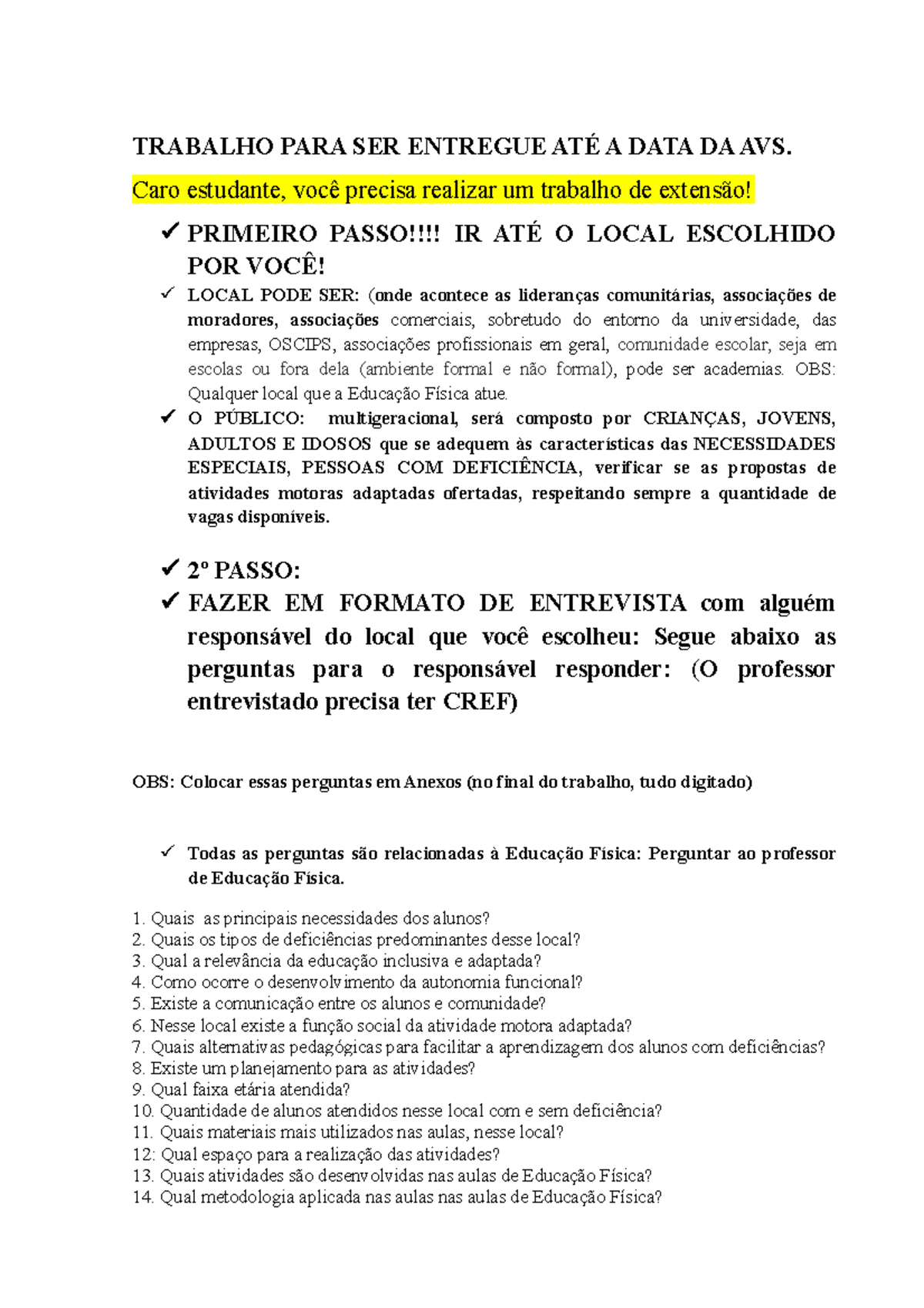 Trabalho De Extens O Atividade Motora Adaptada - TRABALHO PARA SER ...