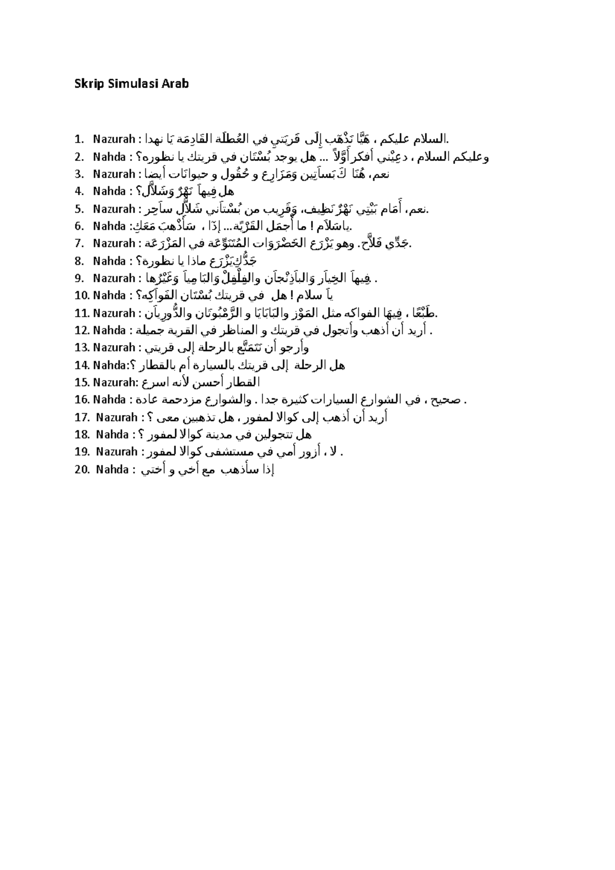 New script - semoga bermanfaat - Skrip Simulasi Arab Nazurah : السلم ...