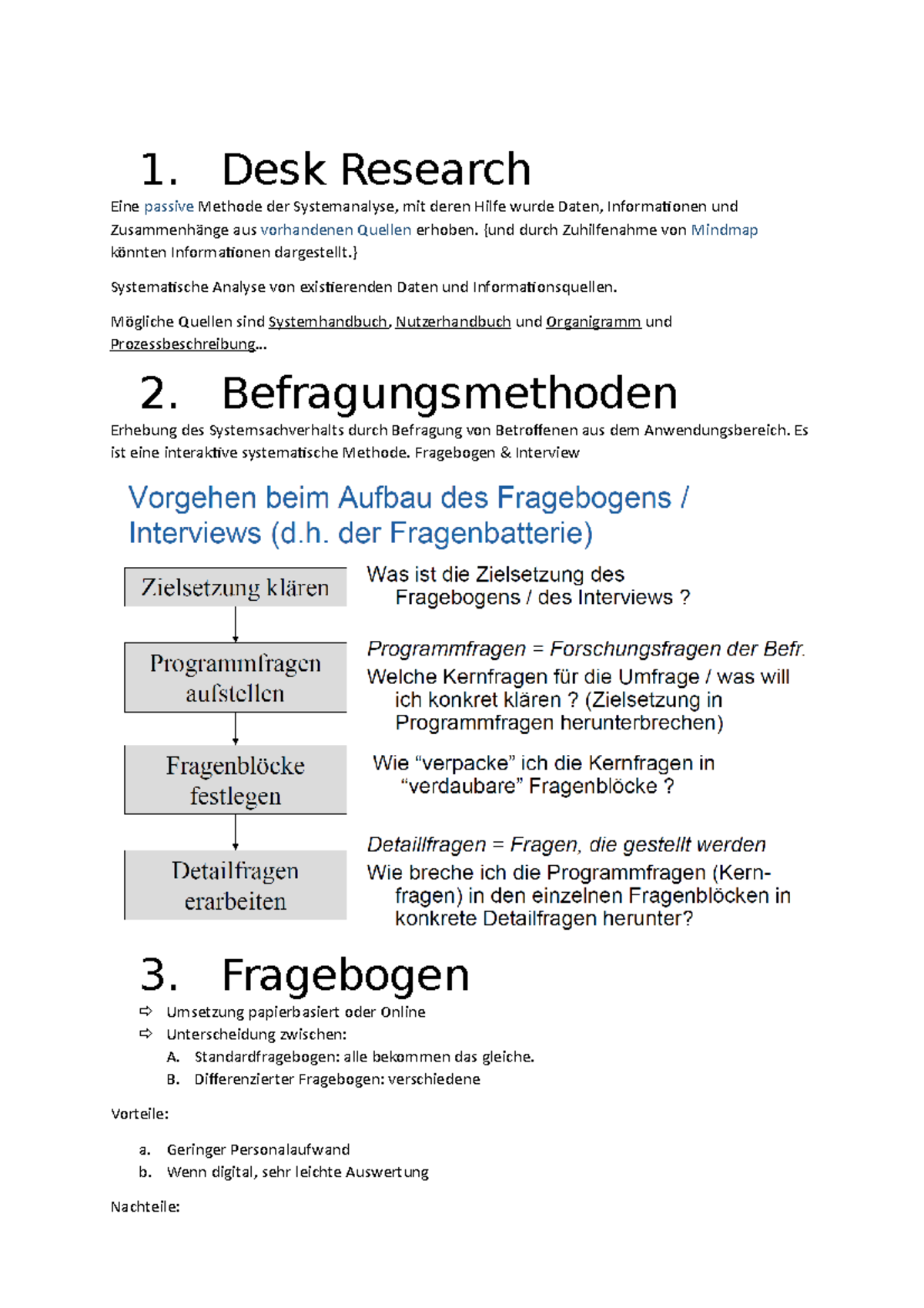 SADefinitionen 1. Desk Research Eine passive Methode der