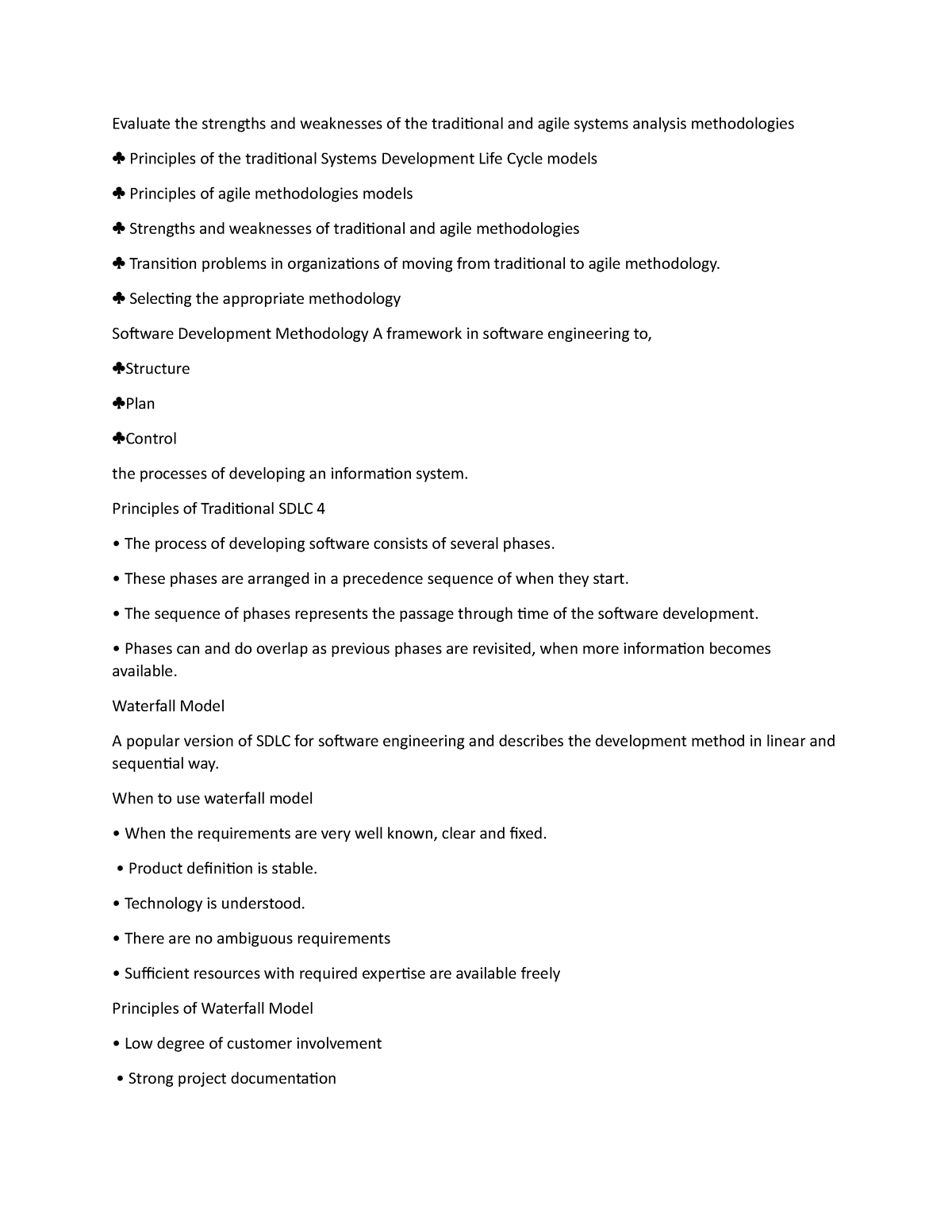 1Systems Analysis and Design - Evaluate the strengths and weaknesses of ...