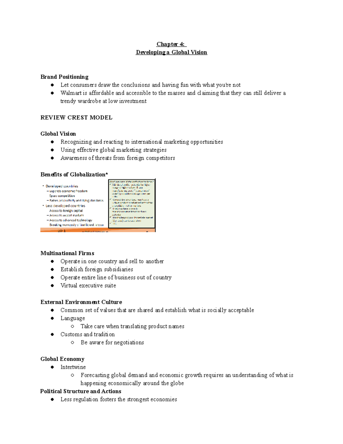 Chapter 4 Global Vision - Chapter 4: Developing a Global Vision Brand ...