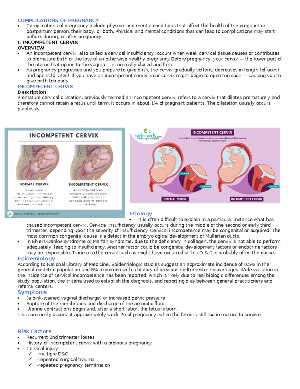 Group 3 Reviewer - notes - COMPLICATIONS OF PREGNANCY Complications of ...