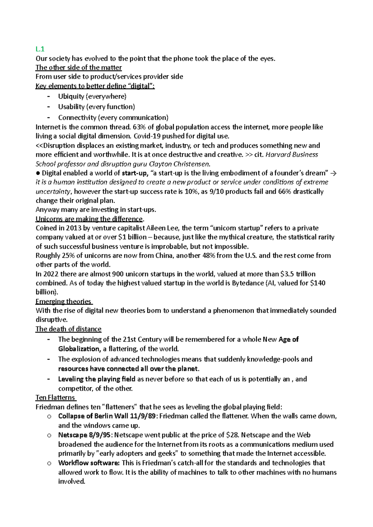 Man. and Org. Digital economy L. Our society has evolved to the point