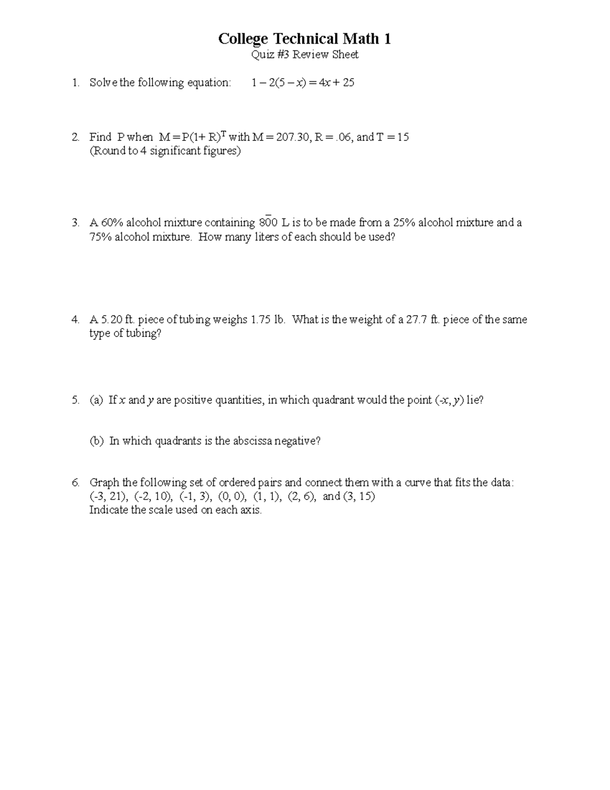 Reviewfor Quiz 3 - Maths practice quiz 3 for fall 2021 - College ...