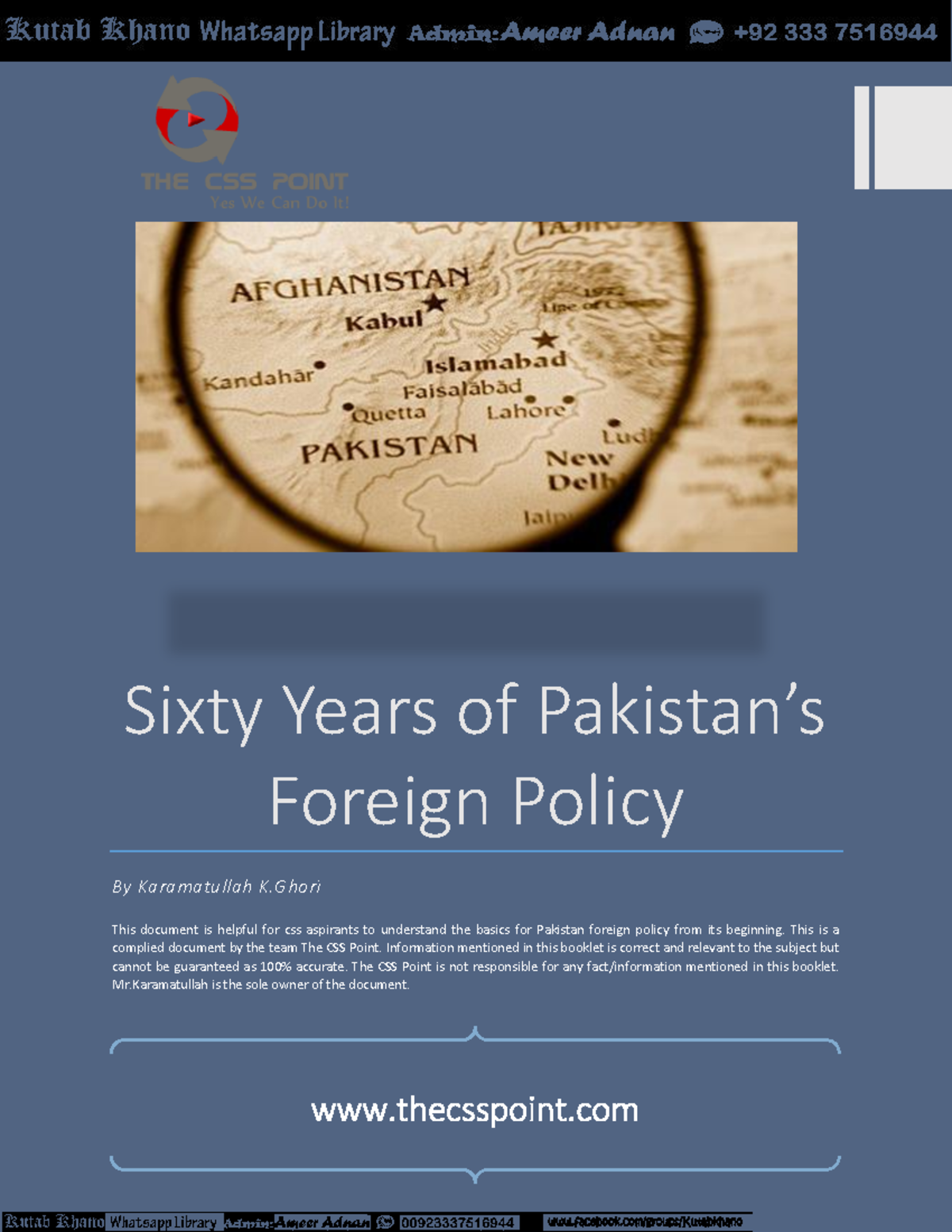 Sixty Years of Pakistan Foreign Policy - Sixty Years of Pakistan’s ...