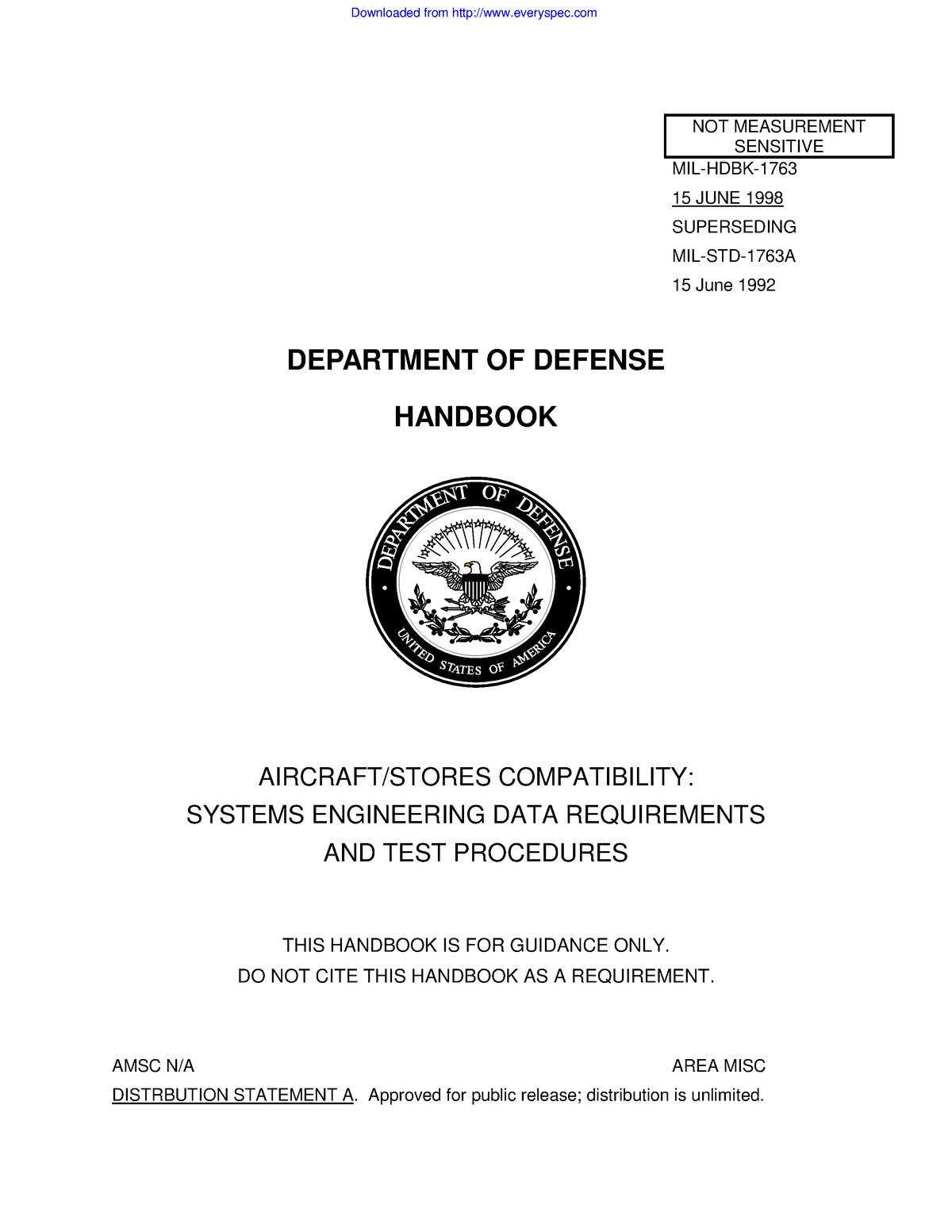 MIL-HDBK-1763 - Buena nrmativa - NOT MEASUREMENT SENSITIVE MIL-HDBK- 15 ...