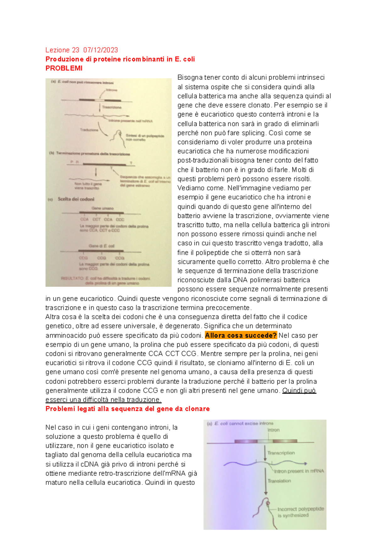 Tecnologie Ricombinanti Lez Prof Rampino Lezione