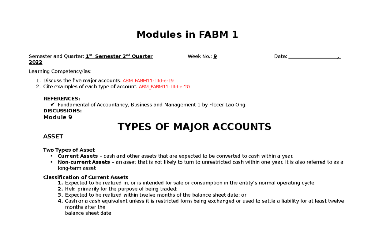 FABM 1 Module 9 Week 9 - ABM - Modules In FABM 1 Semester And Quarter ...