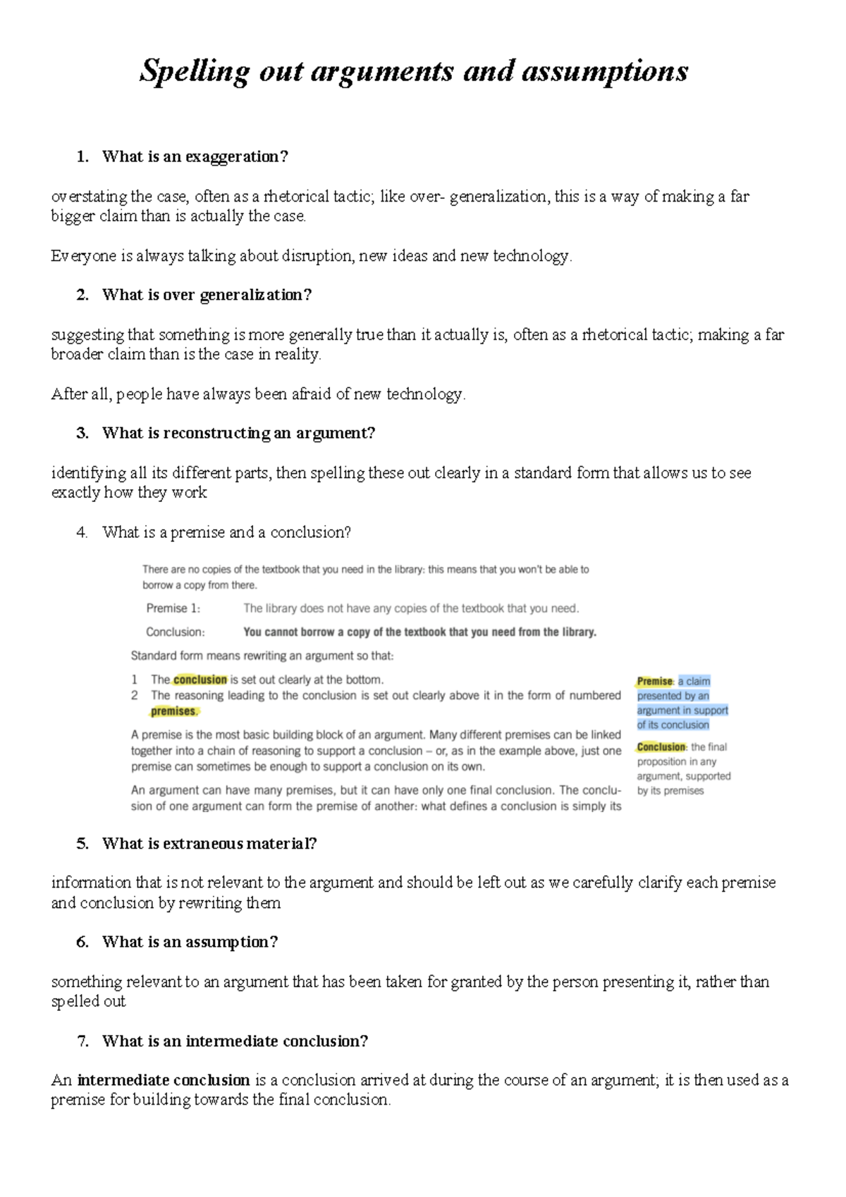 Critical Thinking Arguments and Assumptions - Spelling out arguments ...