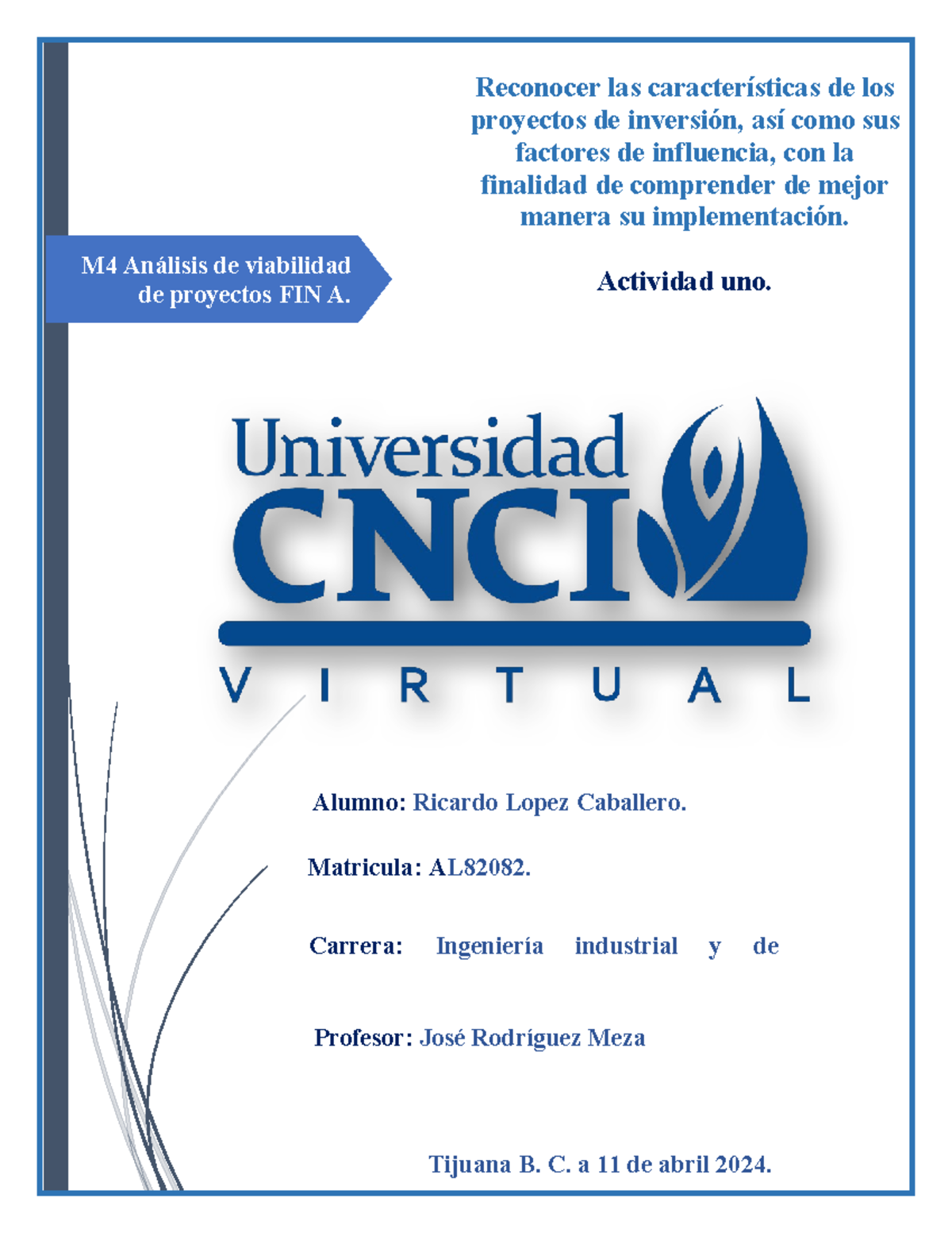 Analisis De Viabilidad De Proyectos Act 1 - M4 Análisis De Viabilidad ...