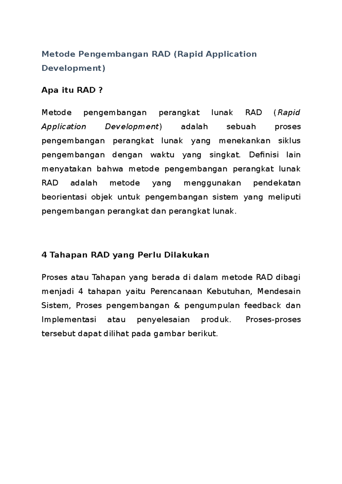 Metode Pengembangan RAD - Definisi lain menyatakan bahwa metode ...