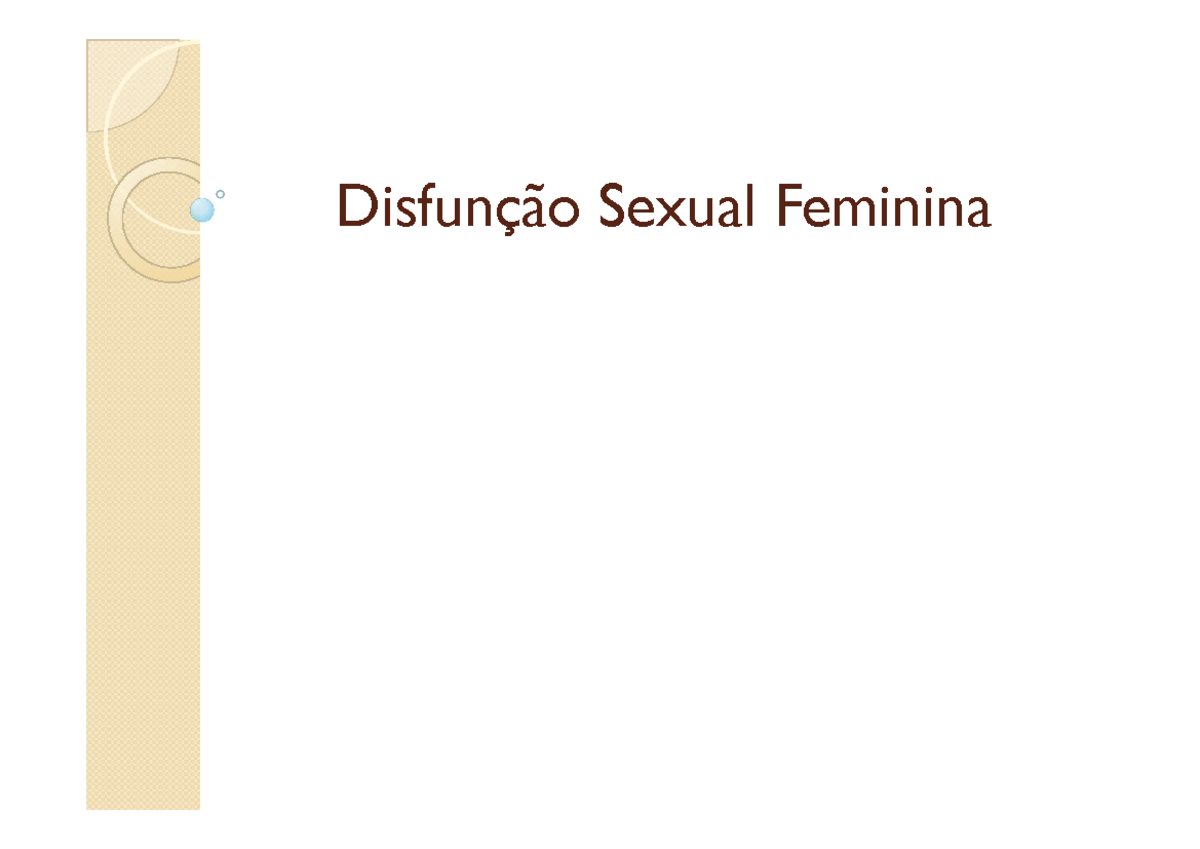 Disfunção Sexual Disfunção Sexual Feminina Saúde Sexual Feminina Bem