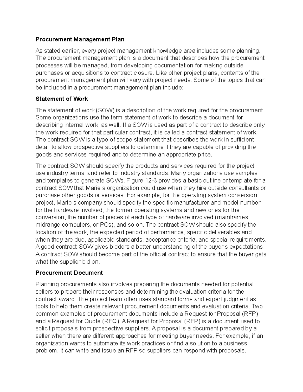procurement-management-plan-the-procurement-management-plan-is-a