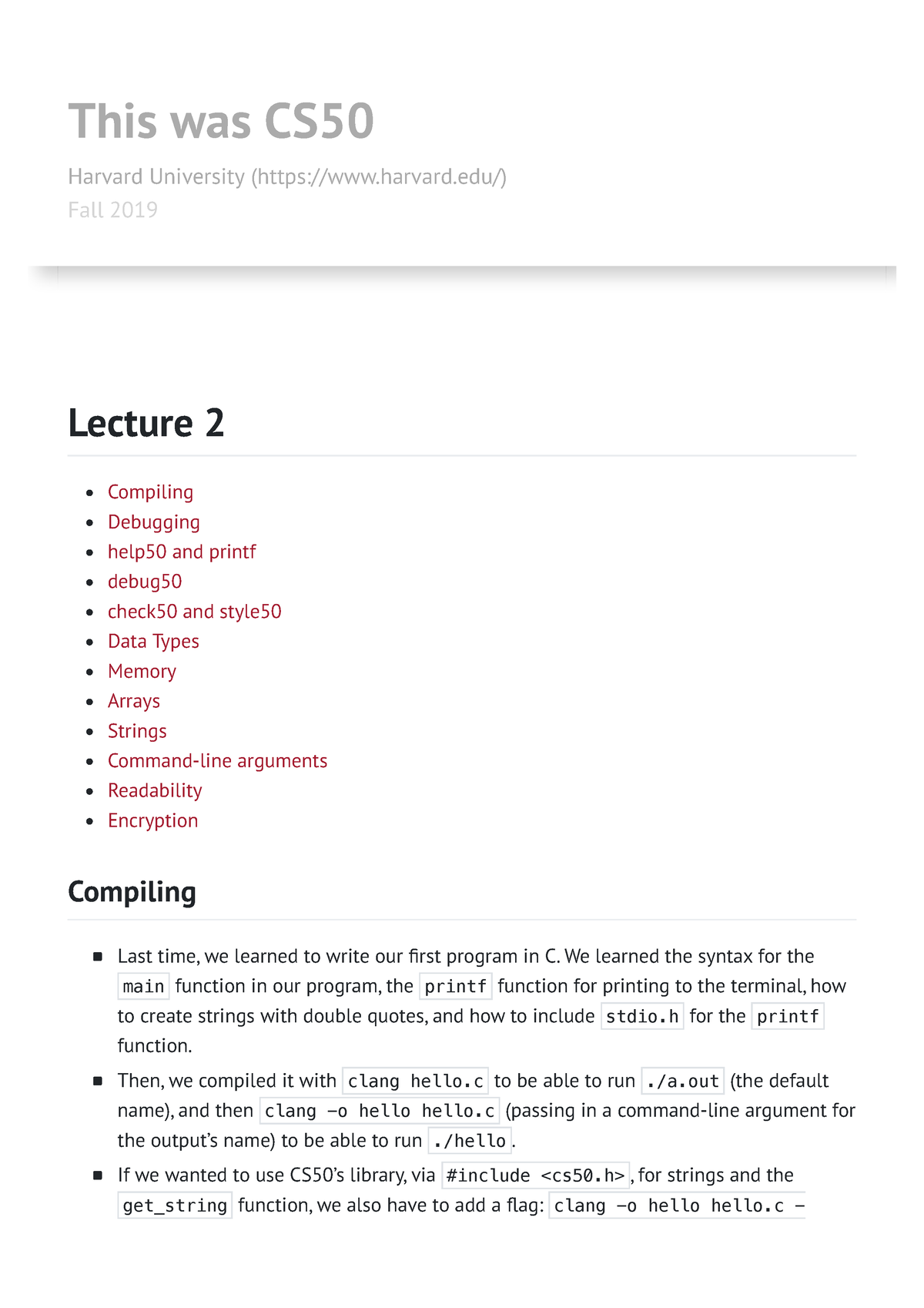 Lecture 2 - CS50 - Computer Science Is The Study Of Computing ...