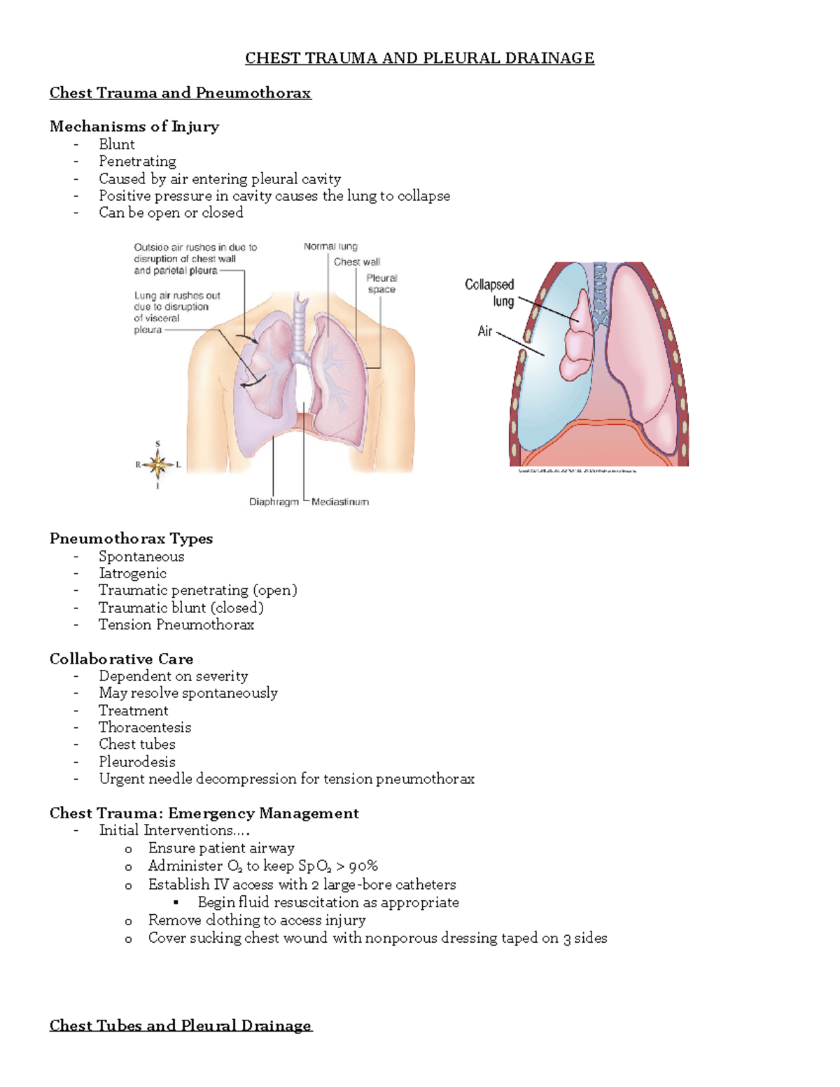 Respiratory Problems - Lewis' Medical Surgical Nursing notes - CHEST ...