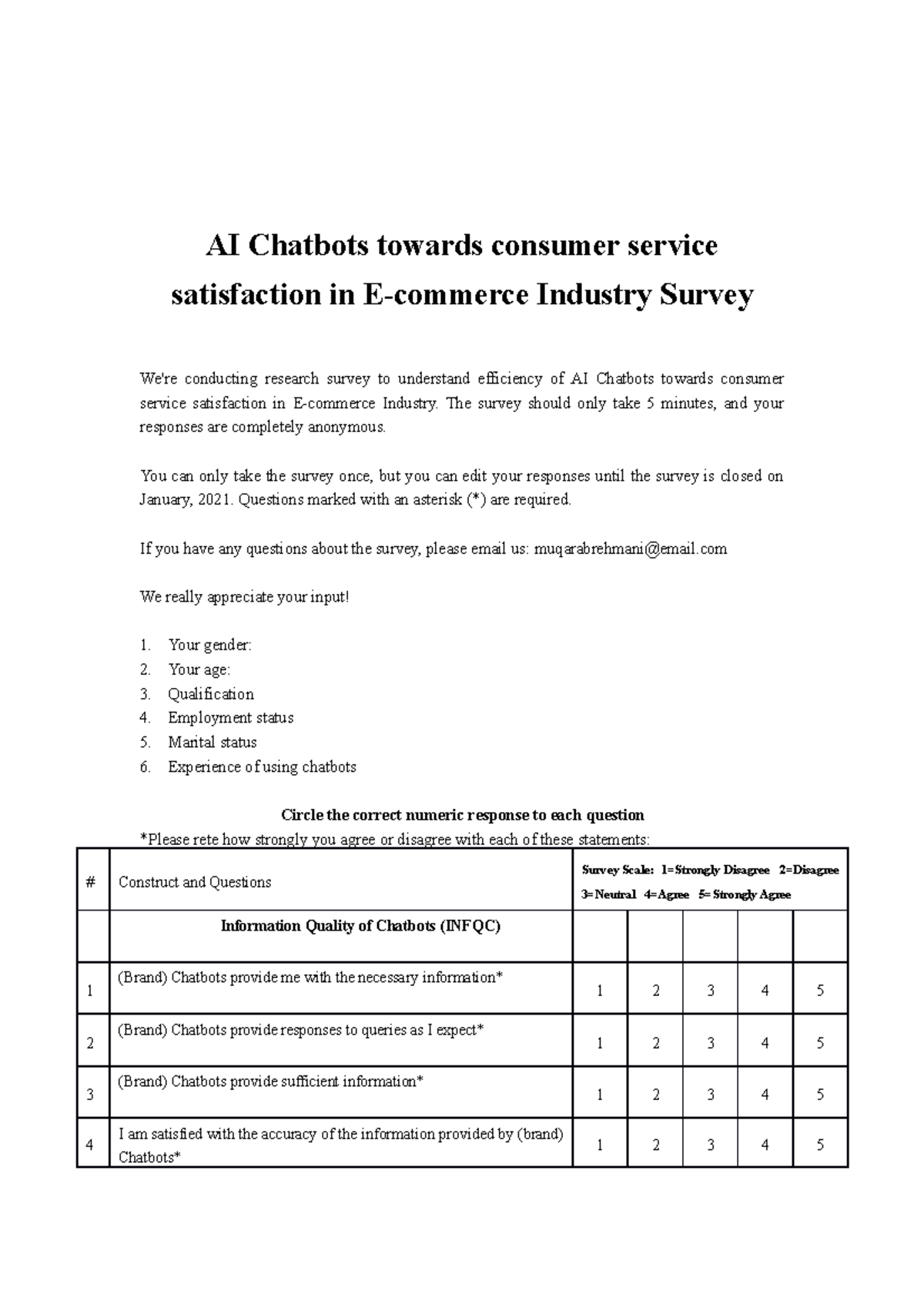 New questionnaire and data collection through google drive AI