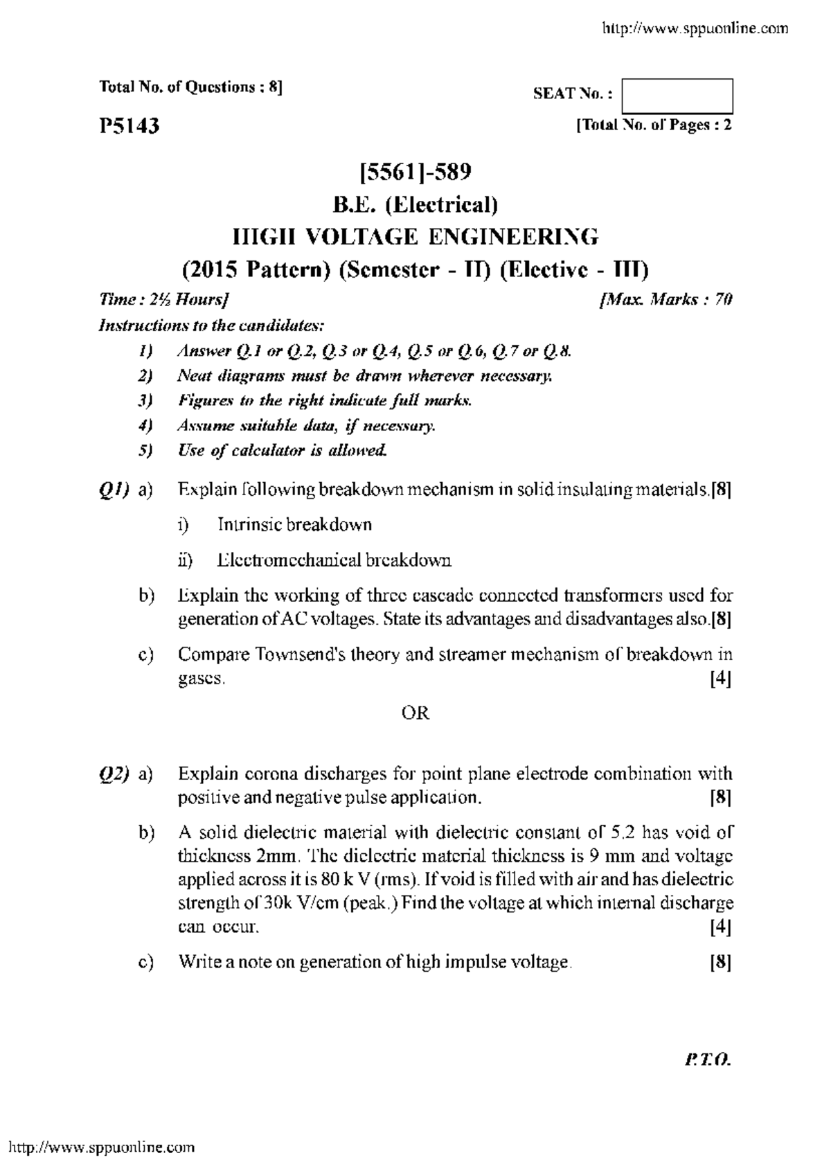 Be electrical 8 sem high voltage engineering jun 2019 - Basic ...