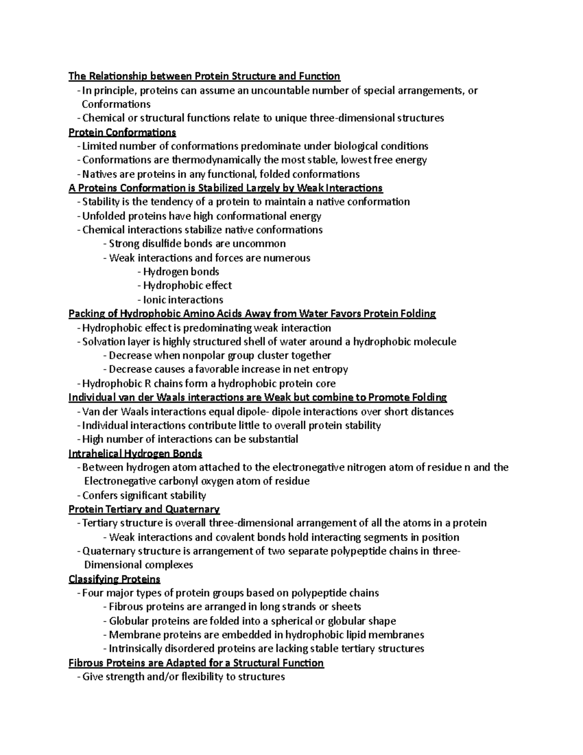 Biochemistry Chapter 4 - The Relationship between Protein Structure and ...
