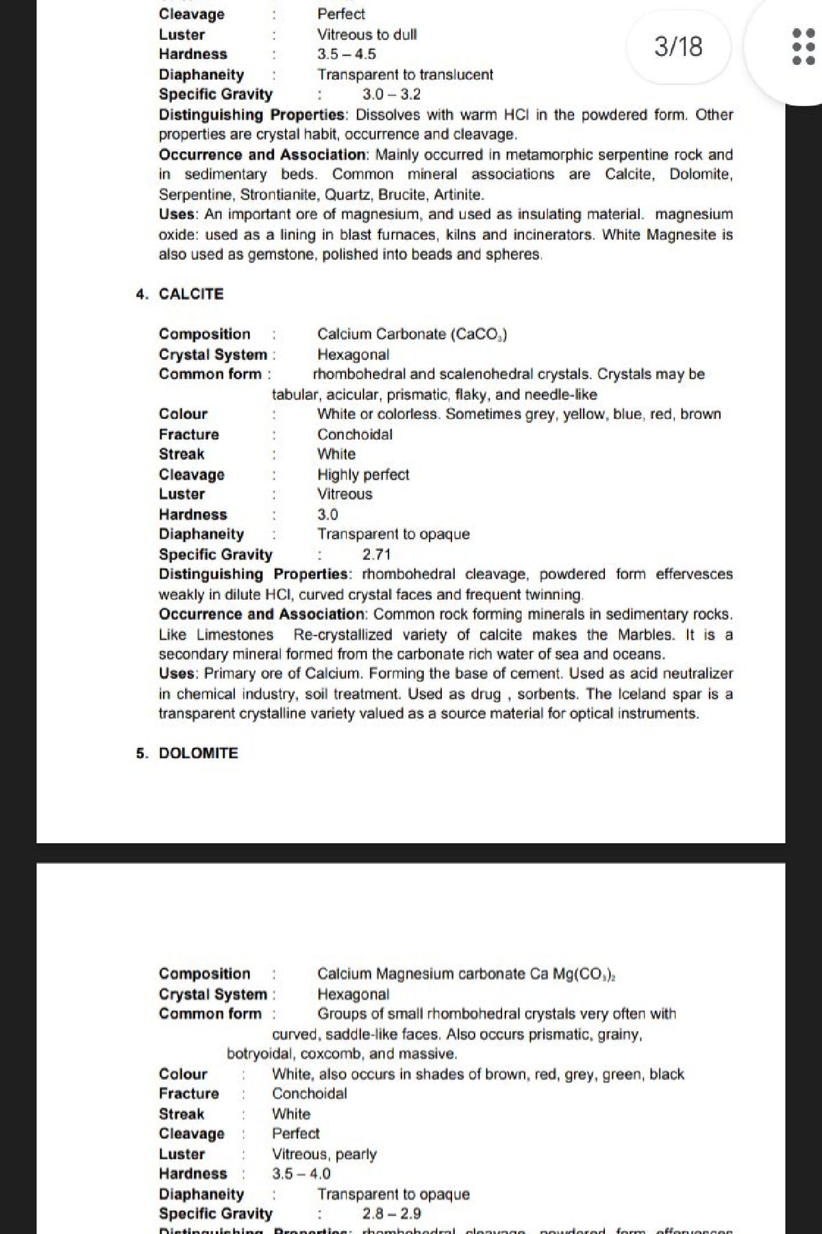 graded assignment laboratory rocks and minerals