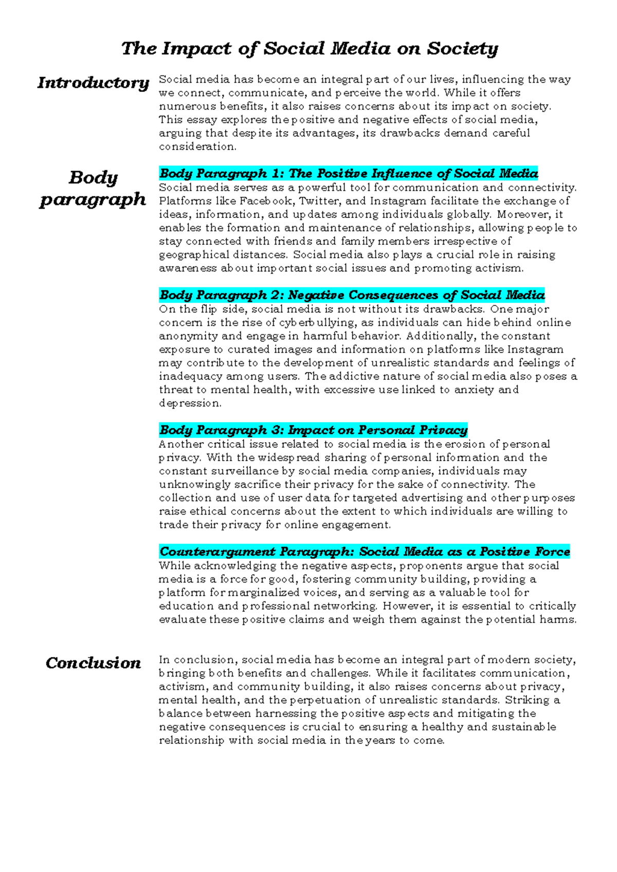 The Impact of Social Media on Society - The Impact of Social Media on ...
