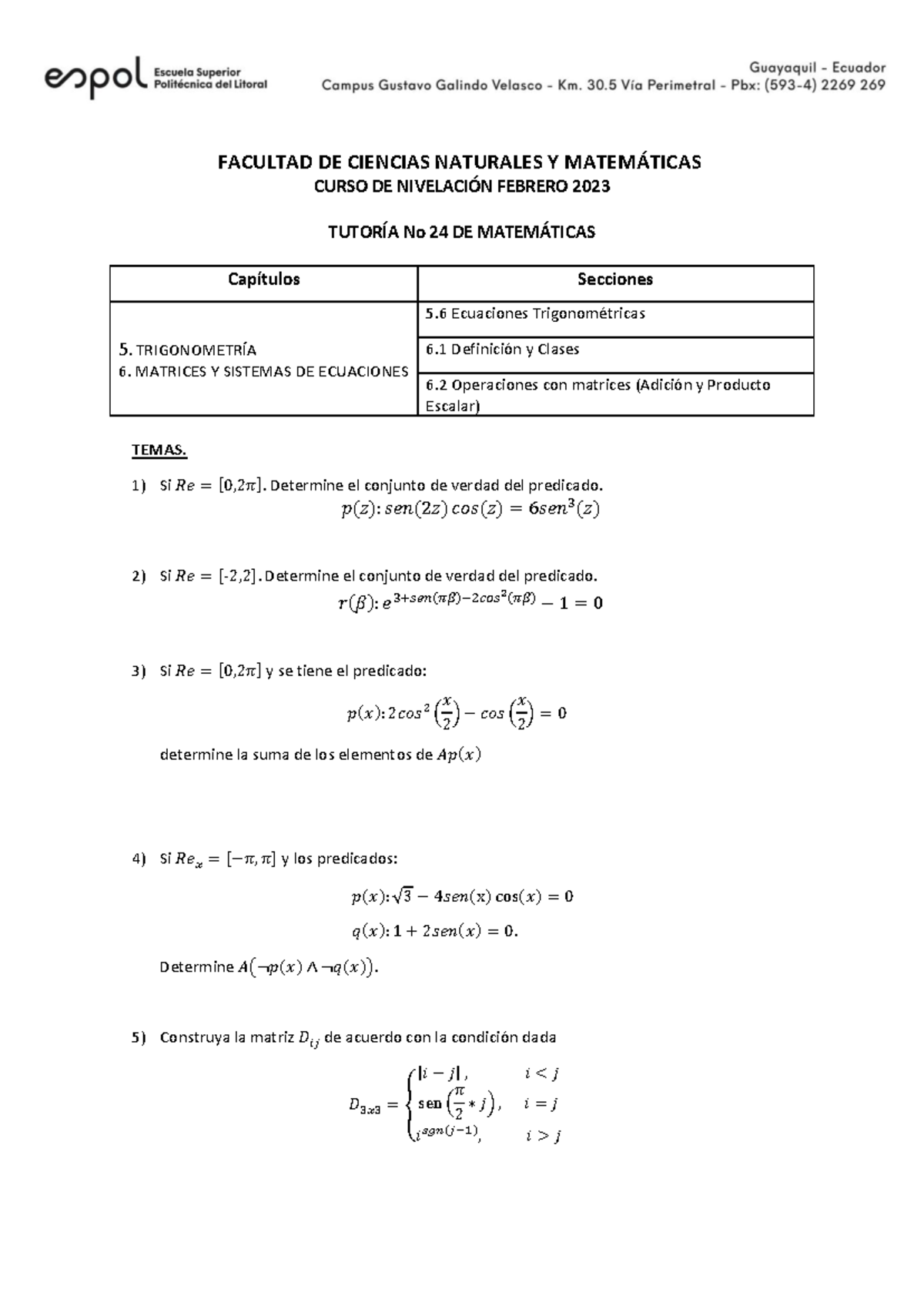 Tutoría 24 - Examen o Ejercicios similares de Anteriores Examenes ...